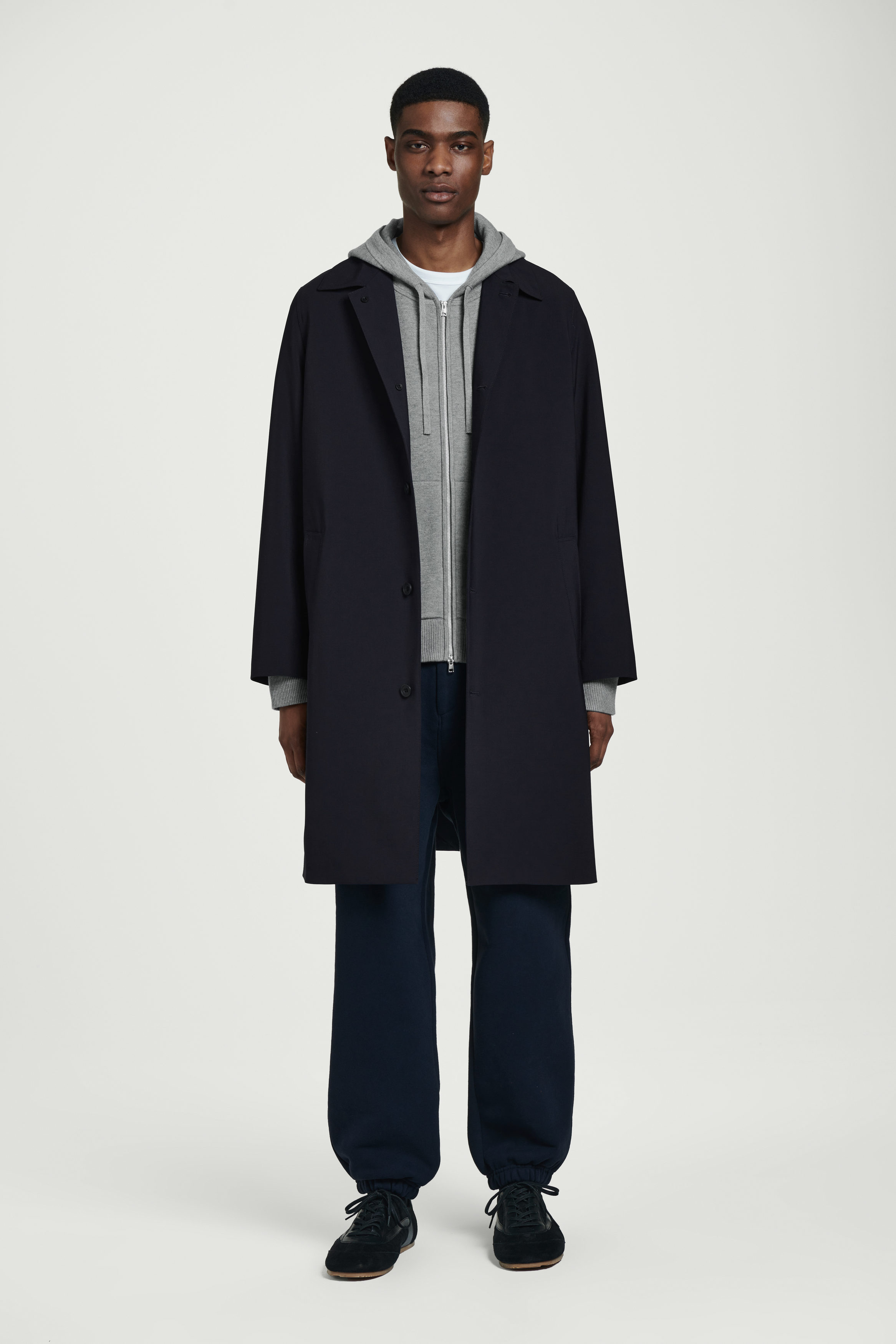 KNITTED ZIP-UP HOODIE - GREY MÉLANGE | COS