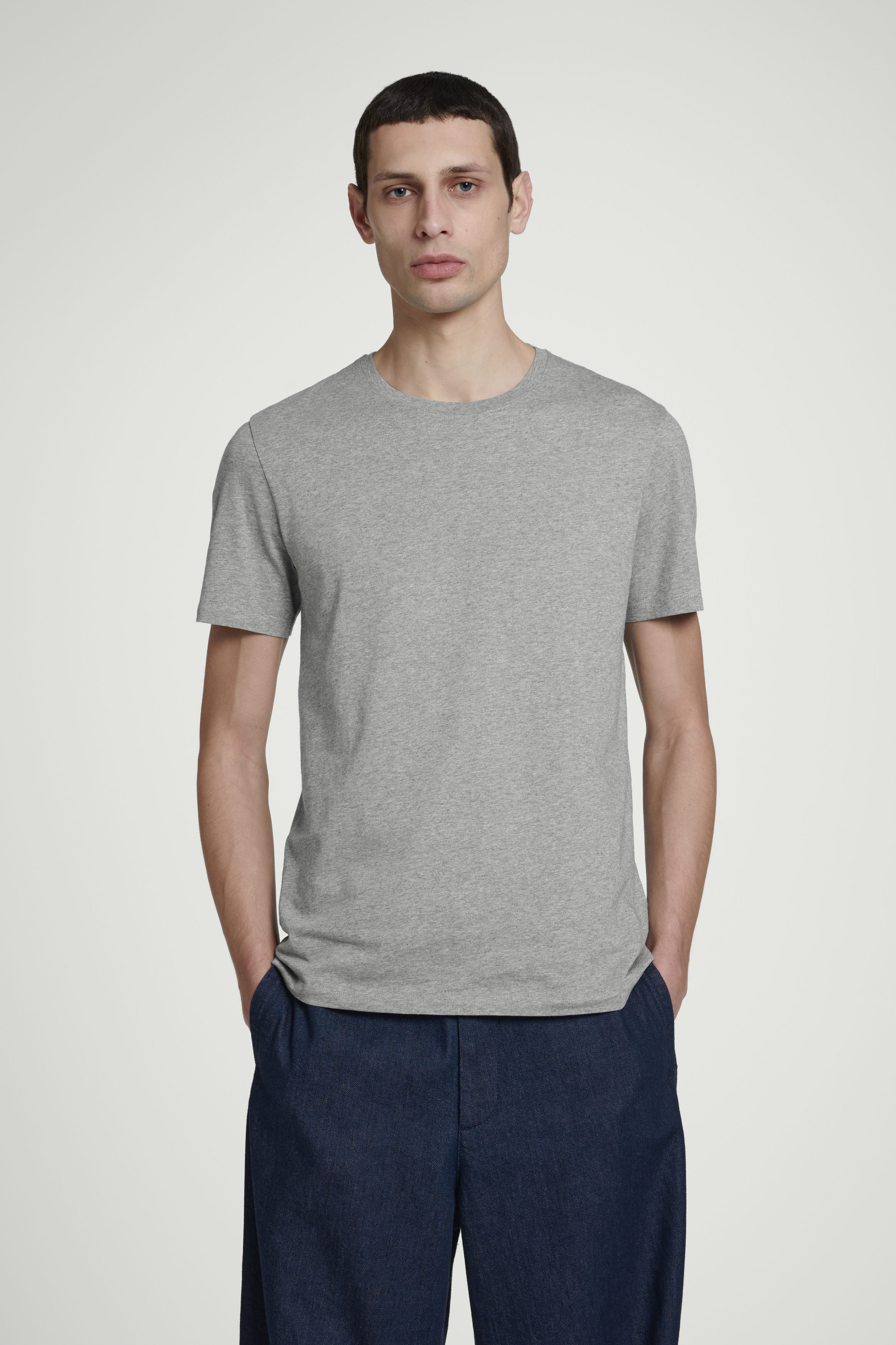 3-PACK REGULAR COTTON T-SHIRTS - NAVY / GREY / WHITE | COS