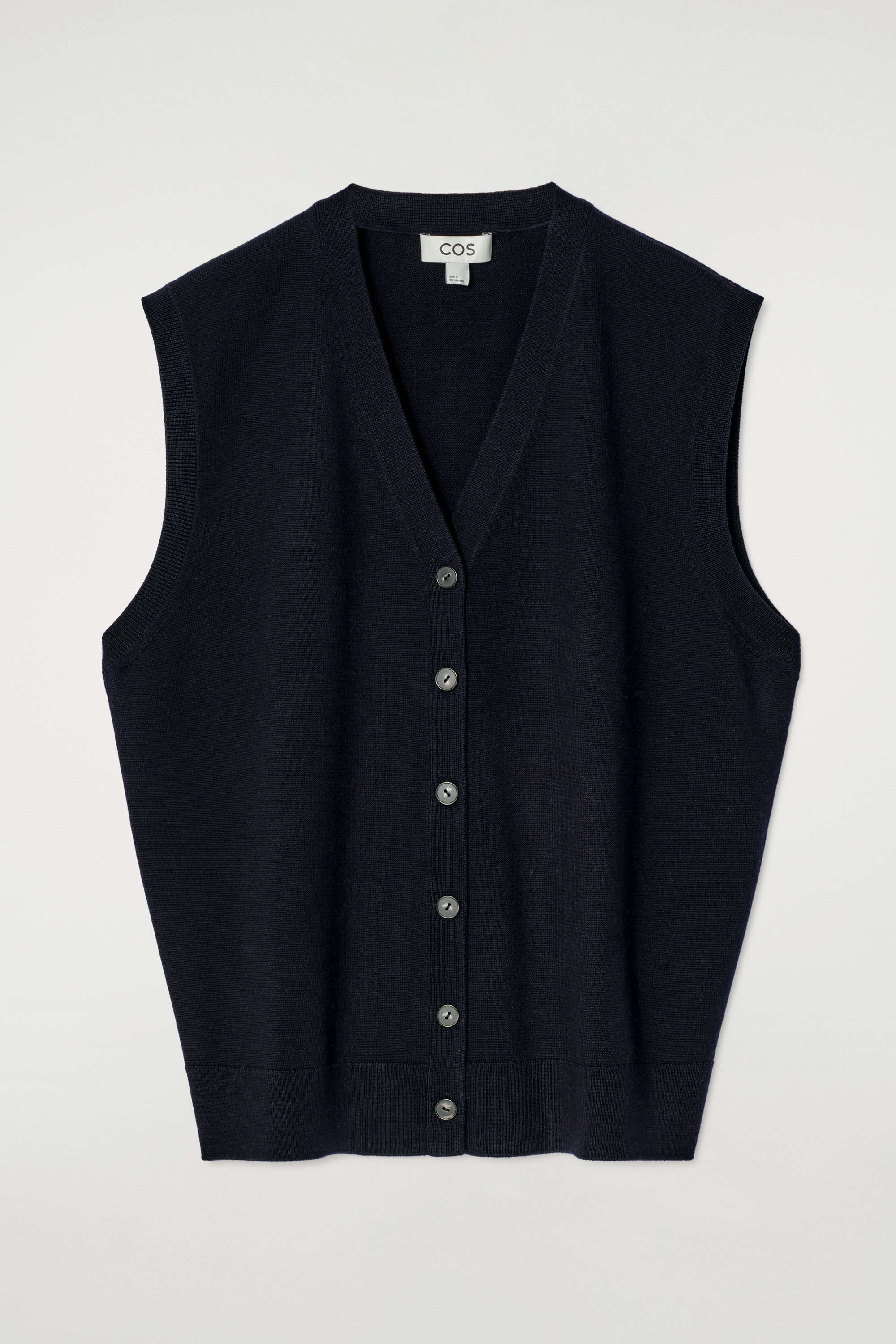 VNECK MERINO WOOL WAISTCOAT - NAVY | COS