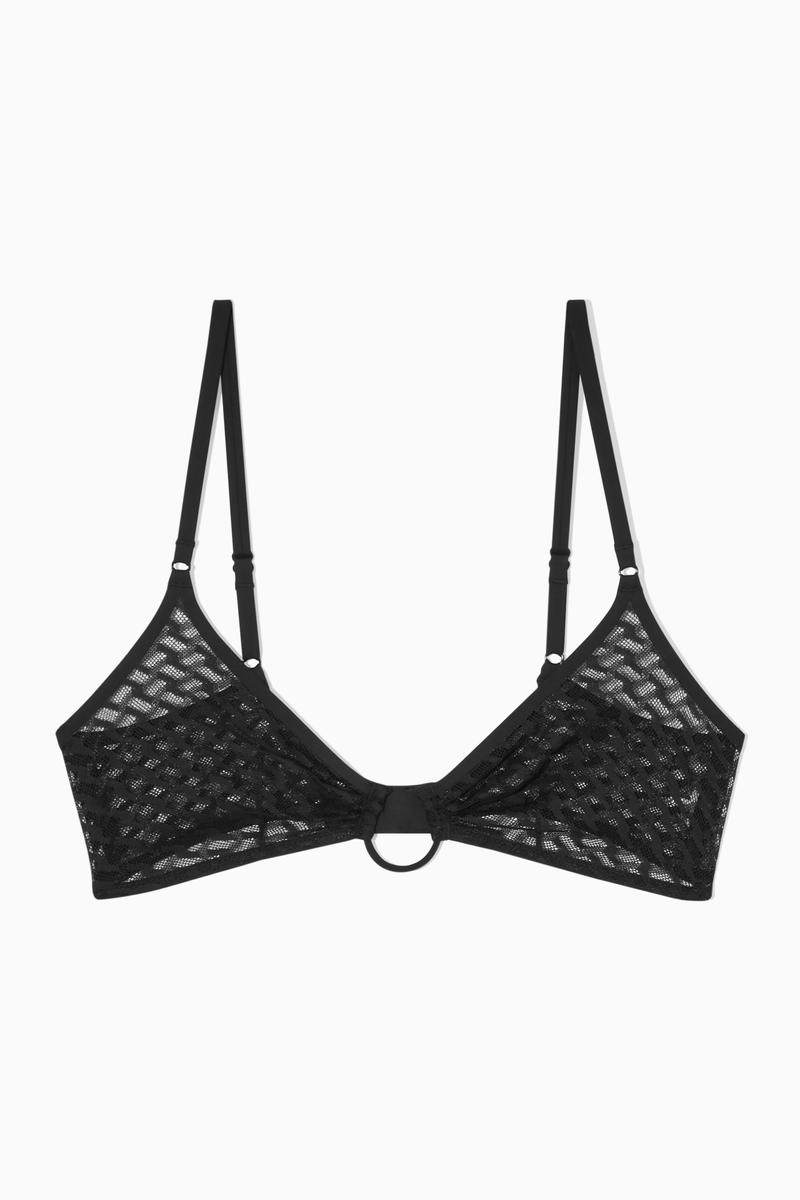 Geometric Mesh Soft-Cup U-Wire Bra