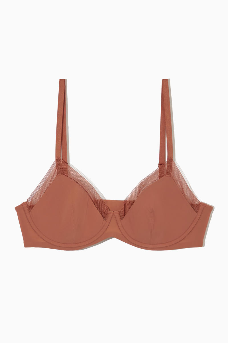 Cos Underwired Mesh-panelled Bra