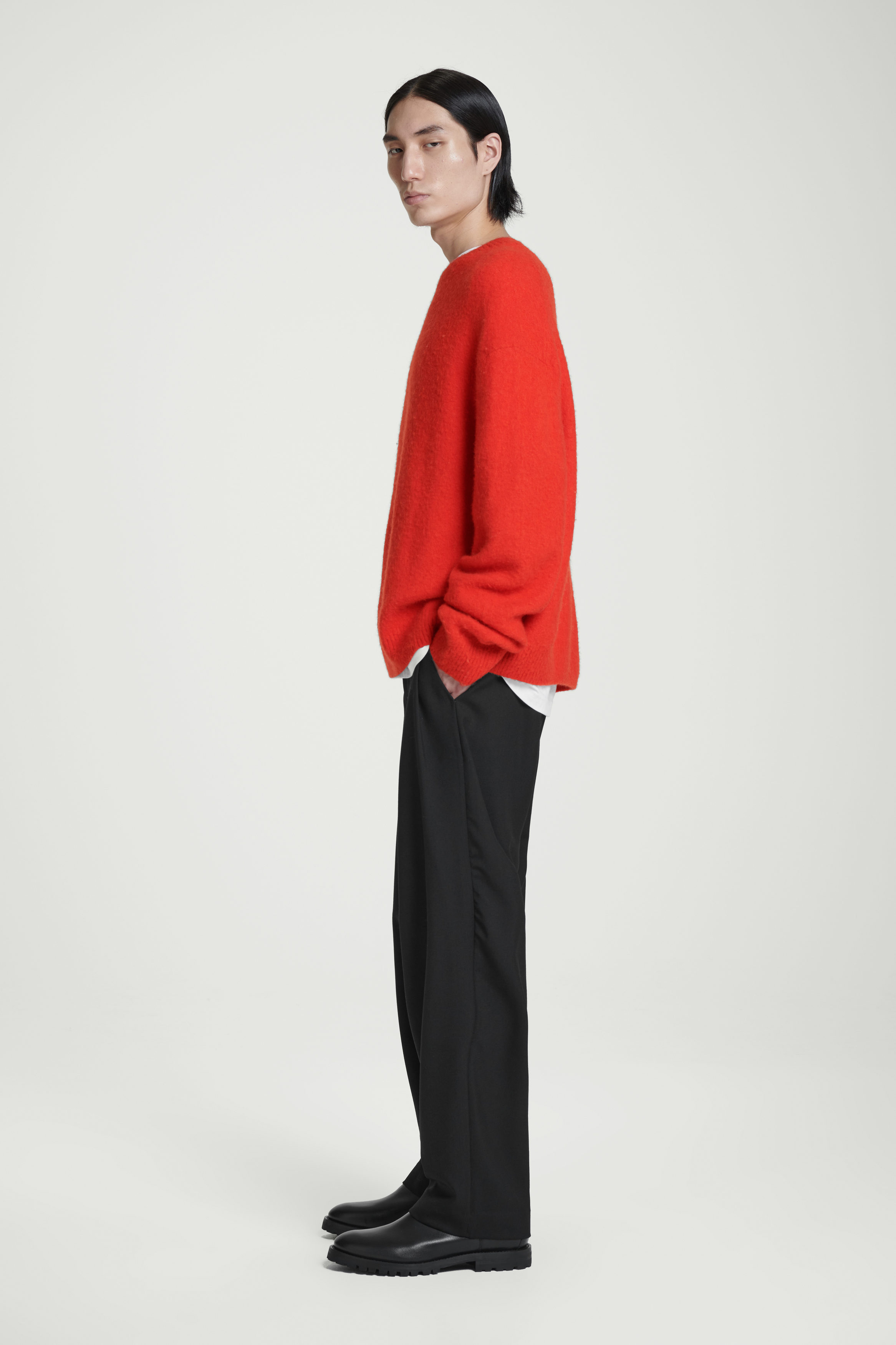 BRUSHED-WOOL CREW-NECK JUMPER - OFF-WHITE