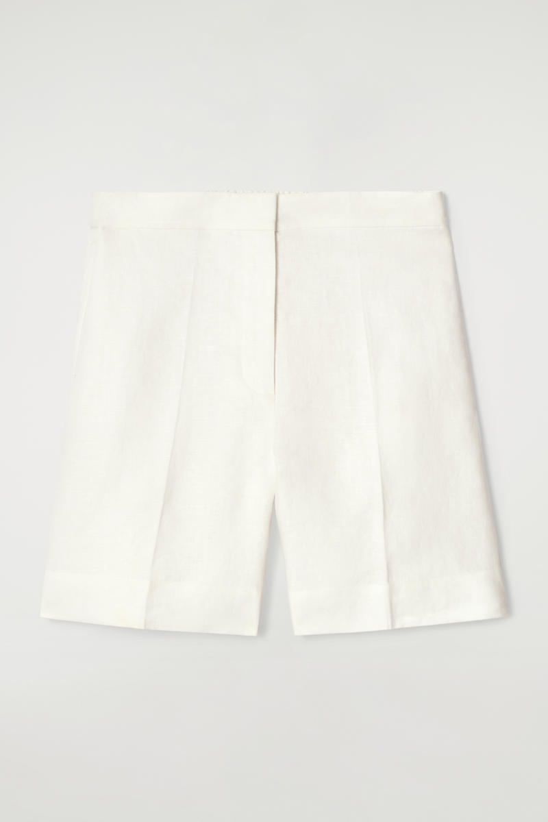 Tailored Elasticated Linen Shorts