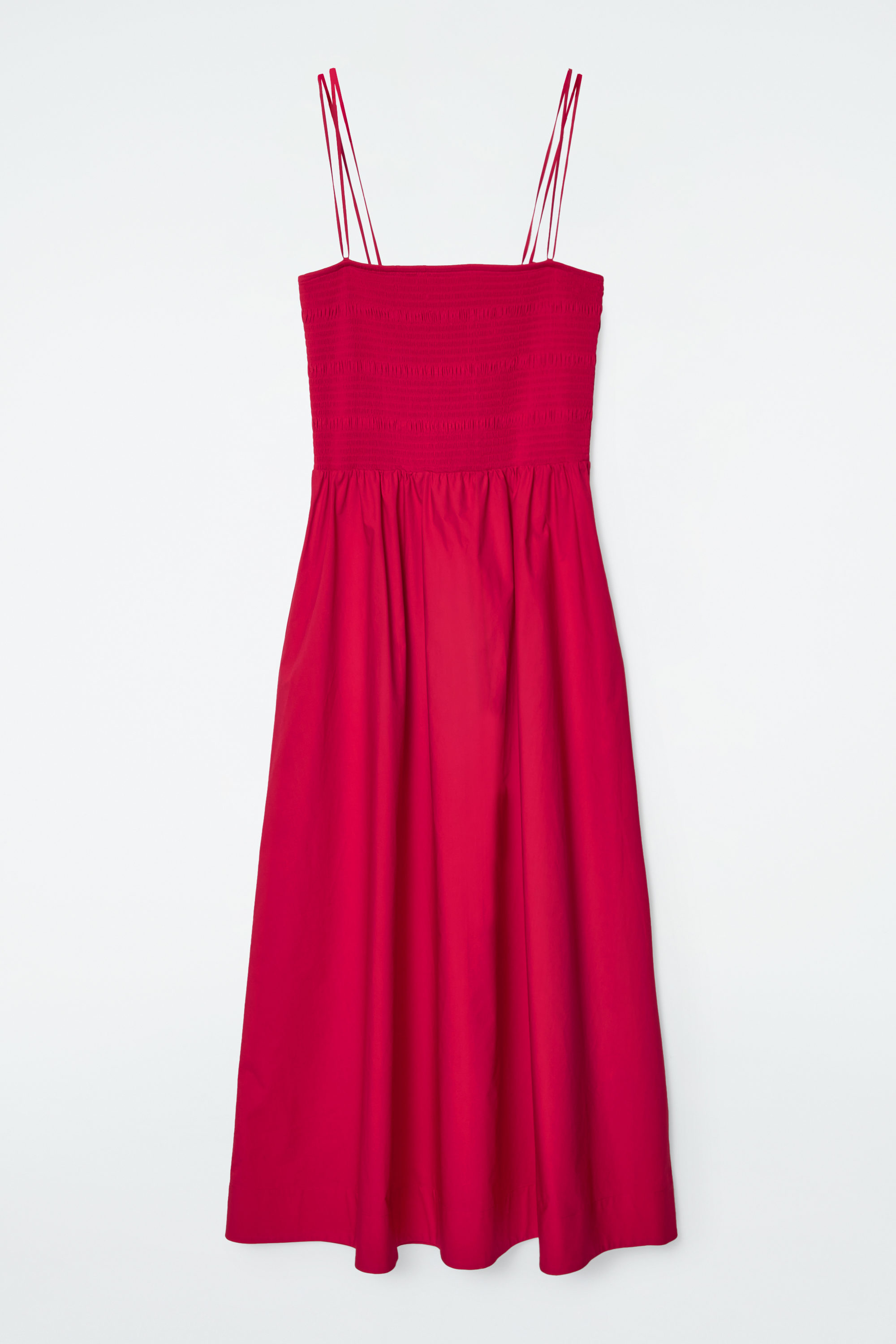 SHIRRED MIDI DRESS - BLACK | COS