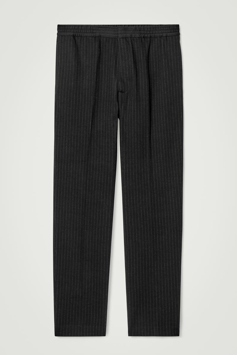 Relaxed Elasticated Pinstriped Trousers