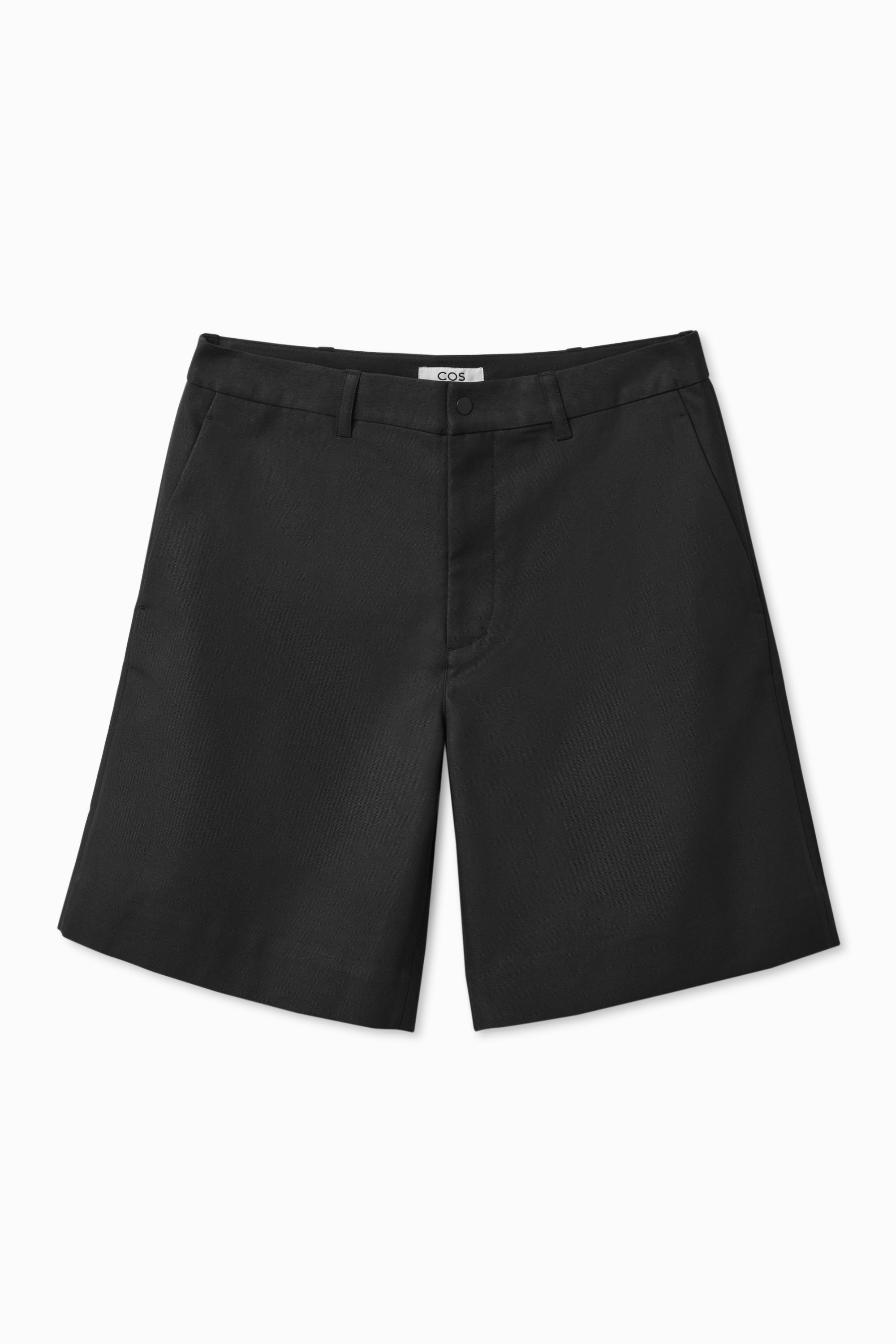 RELAXED-FIT WIDE-LEG SHORTS - BLACK | COS