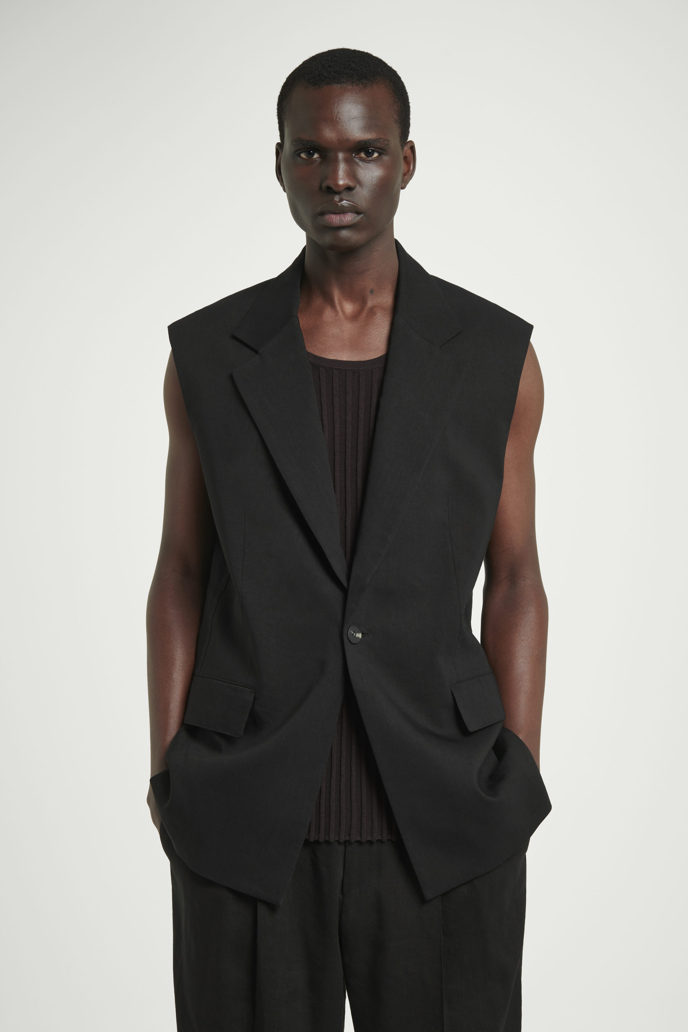 トップス mpen DB EASY BLAZER SLEEVELESS JACKET トップス mpen DB EASY BLAZER SLEEVELESS JACKET Sleeveless