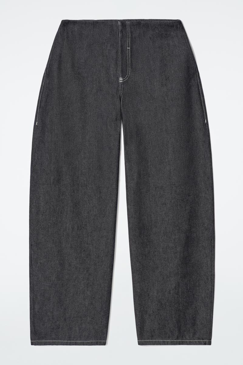 Denim Barrel-Leg Jeans