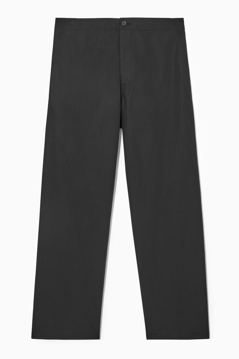 Straight-Leg Poplin Trousers