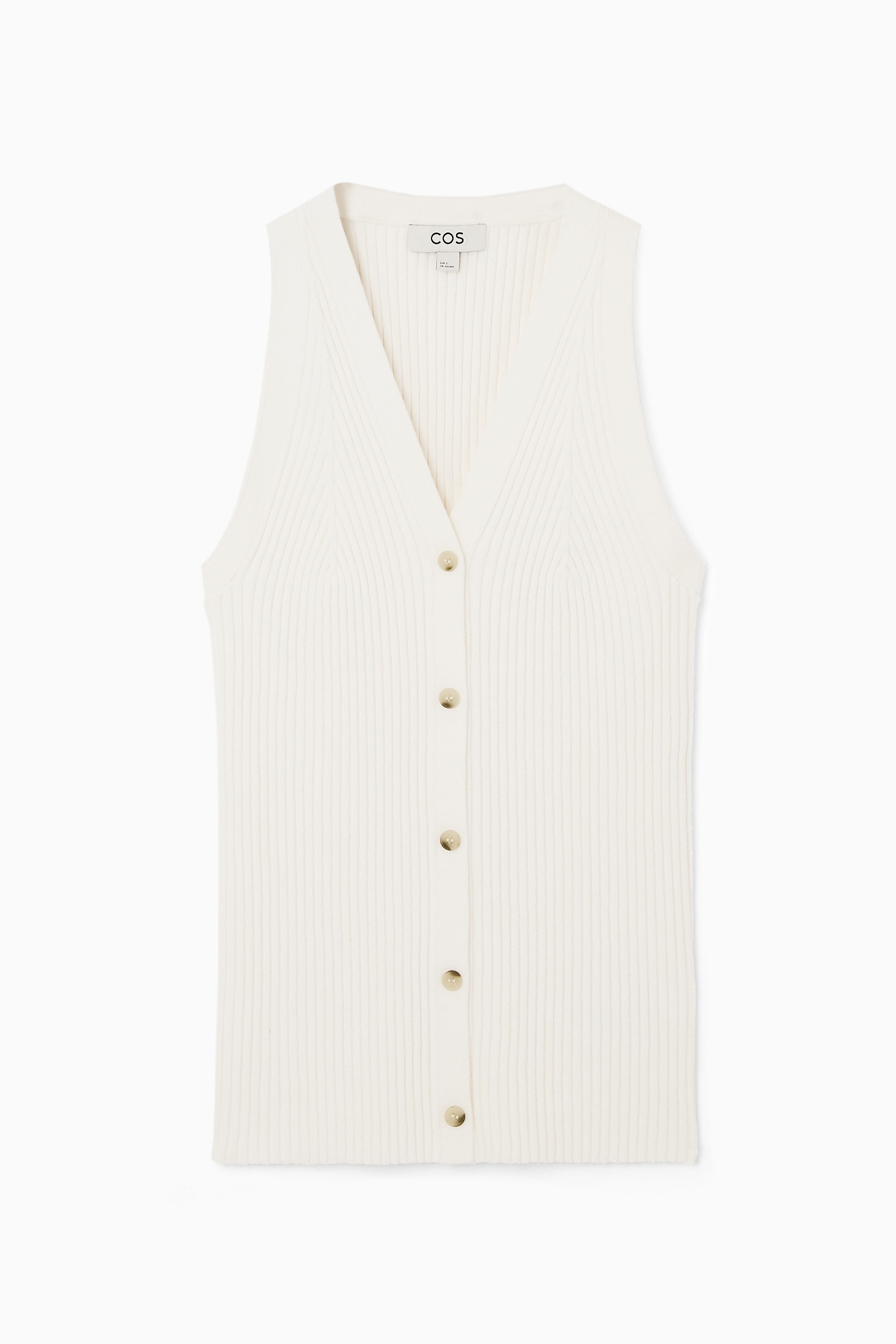 カーディガン CRUZ RIBBED KNITTED WAISTCOAT | CRUZ リブ ニット ウエストコート レディース Cruz Ribbed Knitted Waistcoat Chalk White | ALLSAINTS