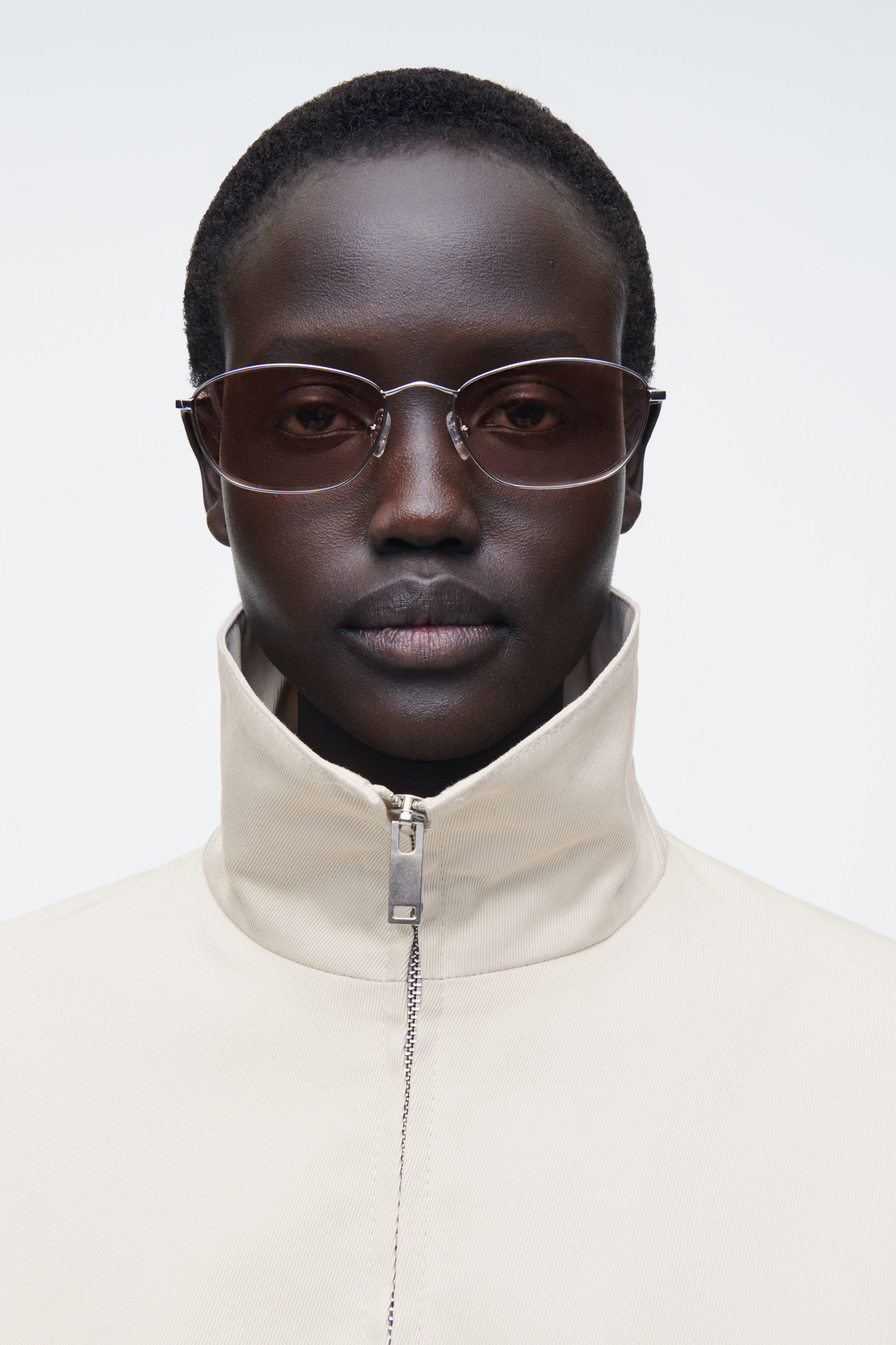 WIRE-FRAME CAT-EYE SUNGLASSES