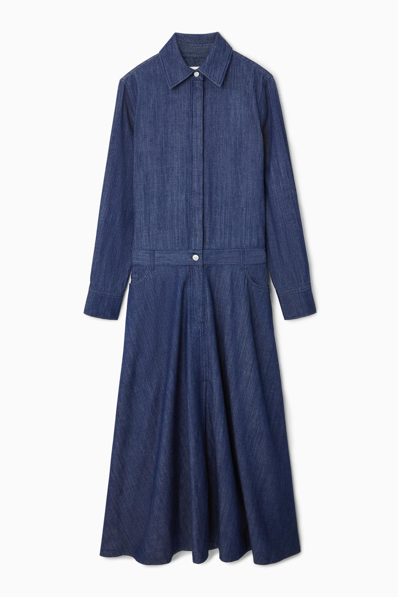 Denim Midi Shirt Dress