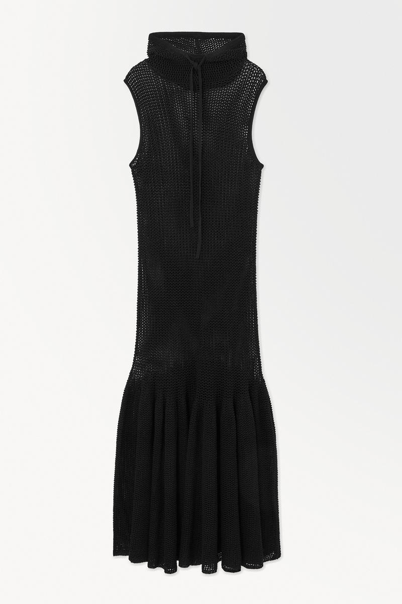 The Hooded Fishnet Maxi Dress