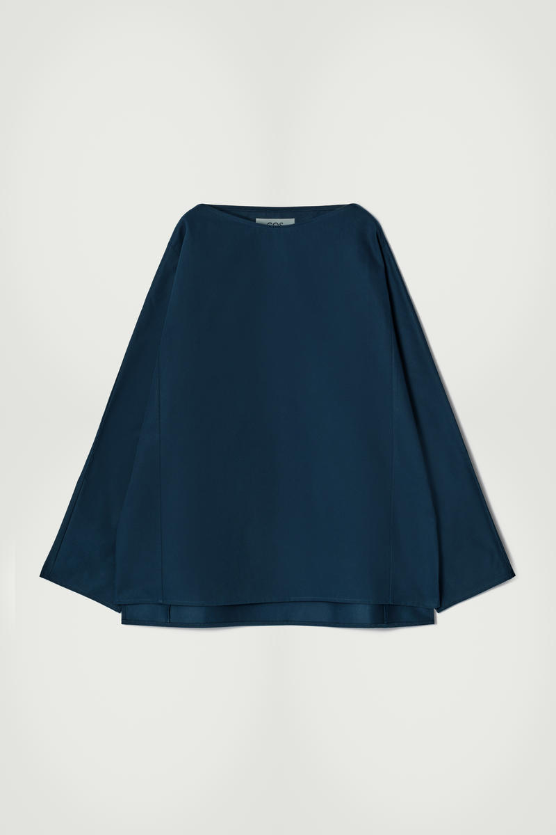 Oversized Boat-Neck Cotton Top