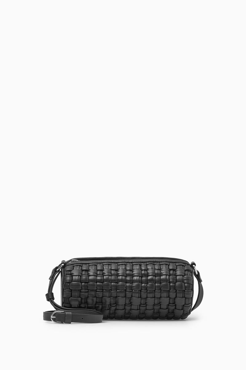 Braided Barrel Shoulder Bag - Leather