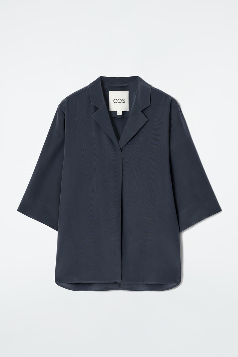 Camp-Collar Silk Shirt