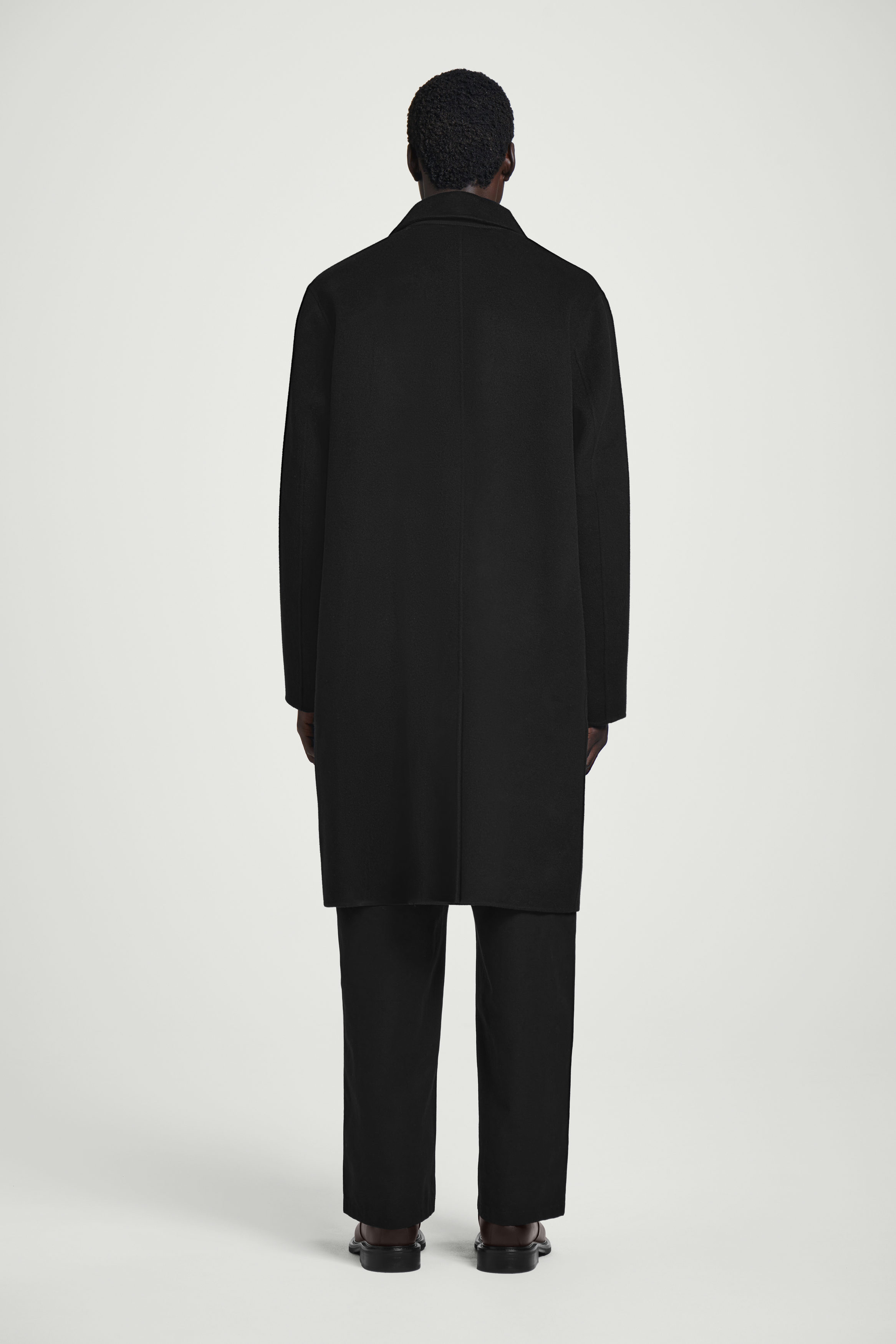 DOUBLE-FACED WOOL COAT - BLACK