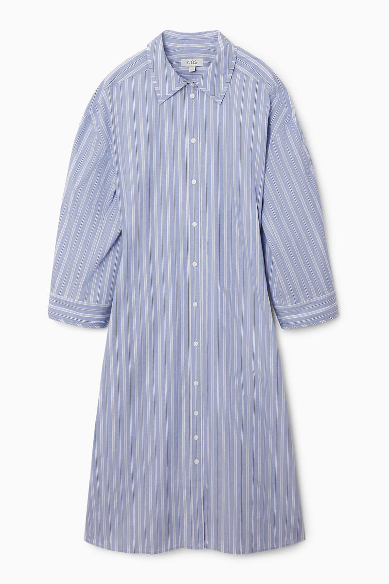 Pinstriped Shirt Dress