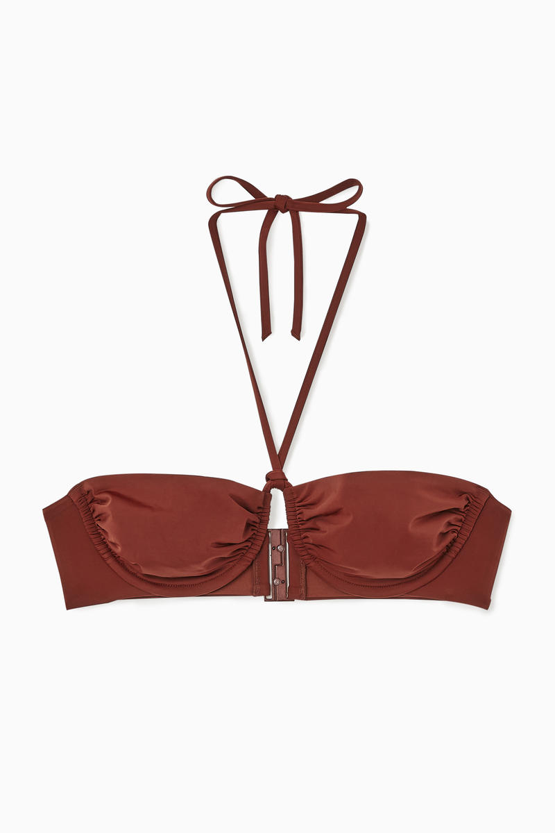 Underwired Halterneck Bikini Top in Red