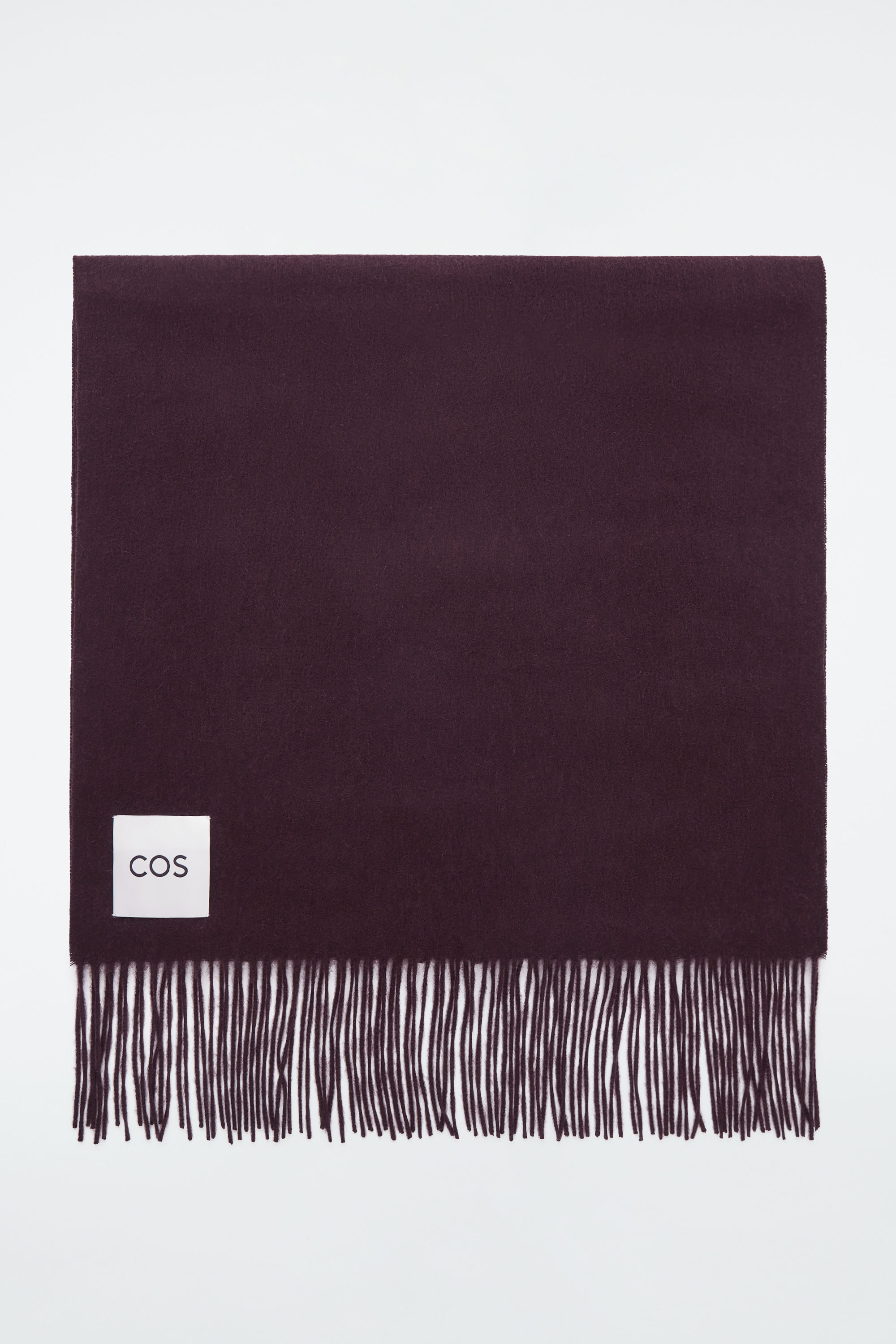 FRINGED WOOL SCARF - GREY | COS