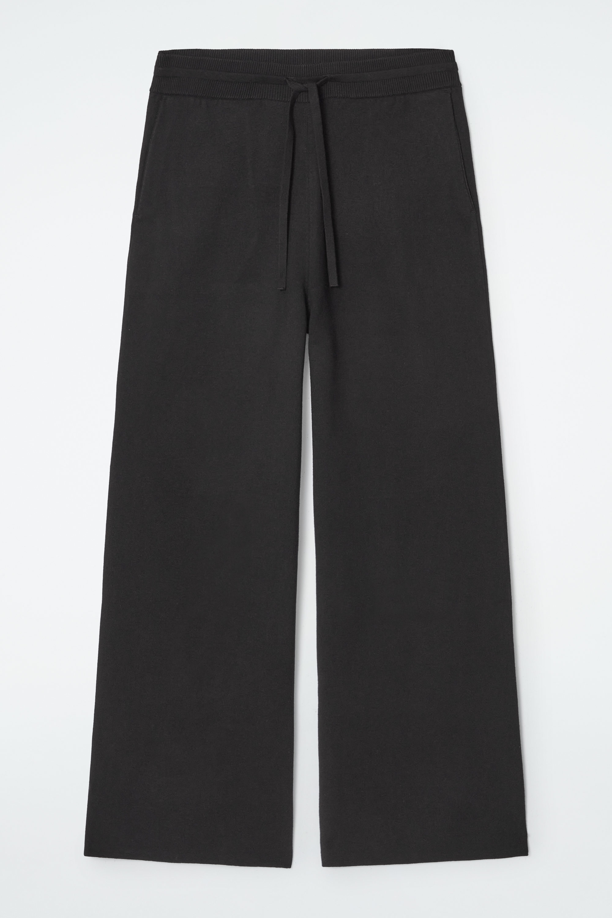 DOUBLE-FACED KNITTED JOGGERS - BLACK DOUBLE-FACED KNITTED JOGGERS - BLACK