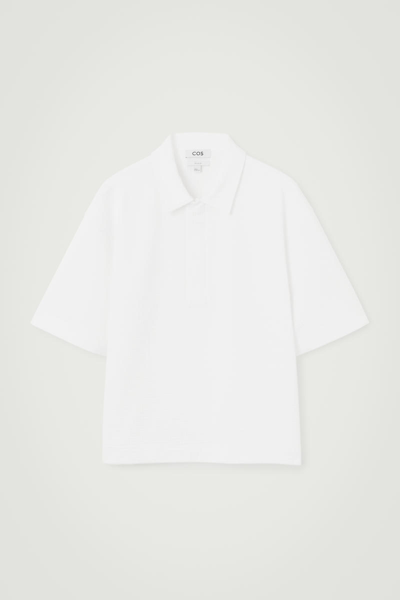 Seersucker Half-Zip Polo Shirt