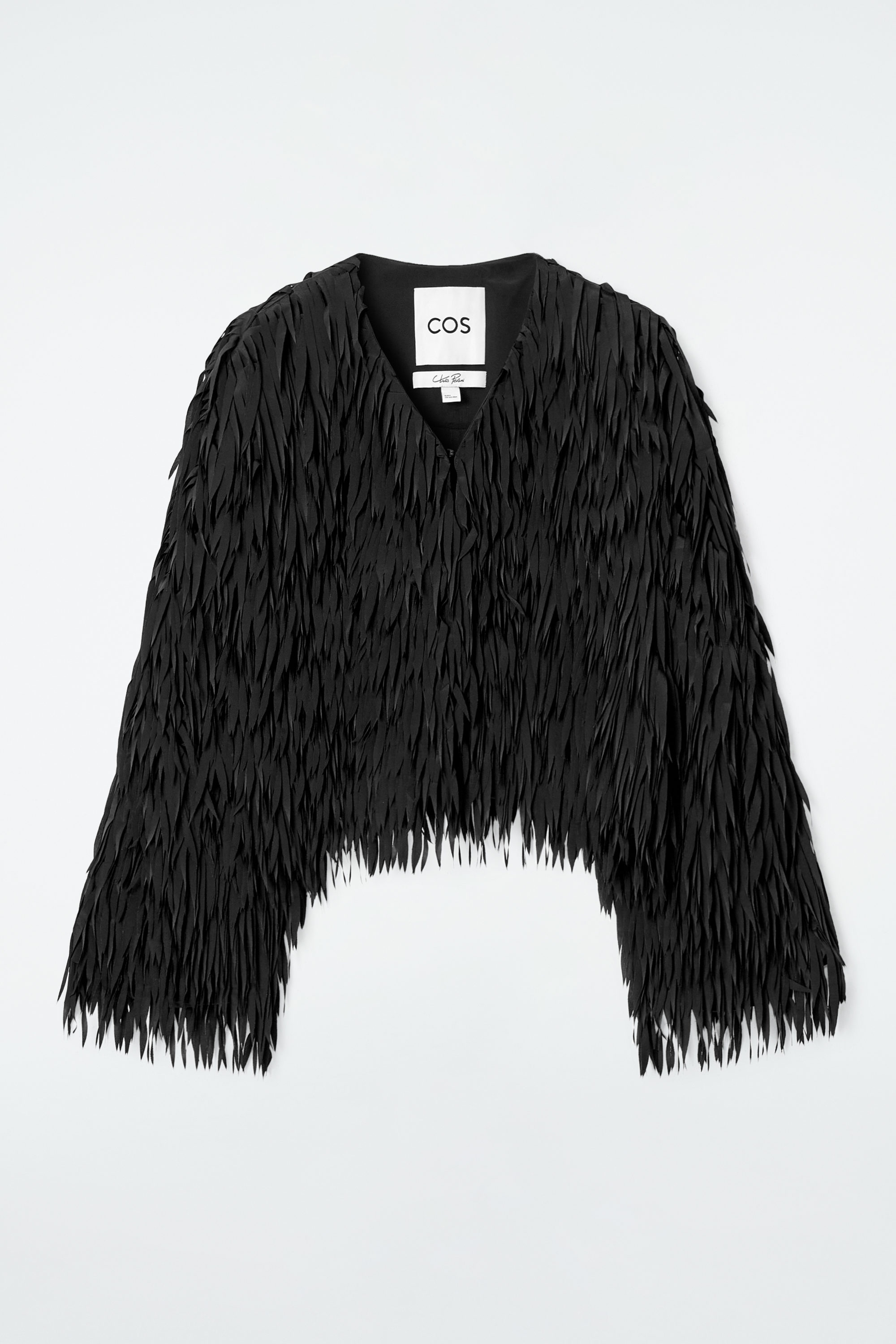 JMM Cropped Black Full Zip Shaggy Wool Angora Fringe Jacket deals Coat Size Large