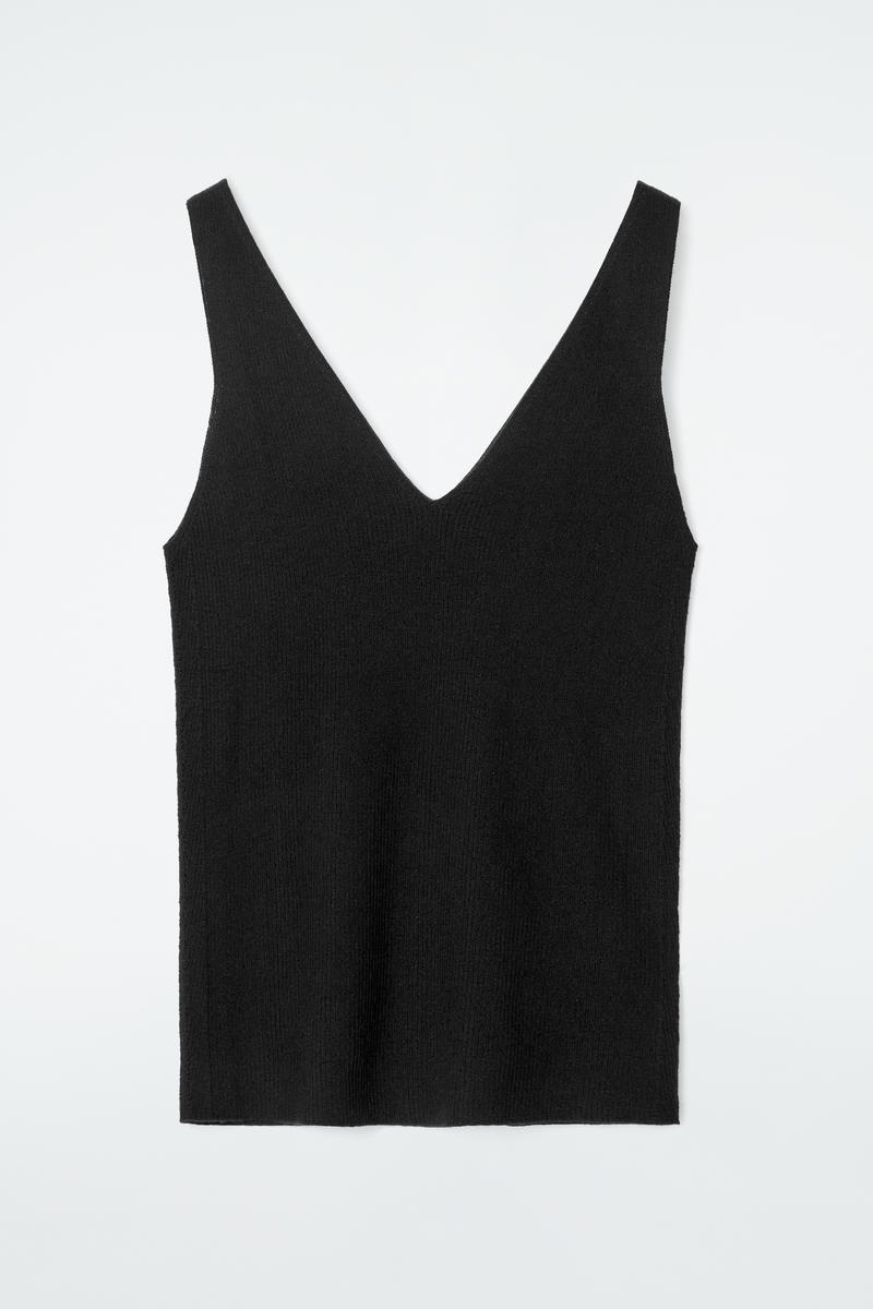 Slim Ribbed Cashmere Tank Top