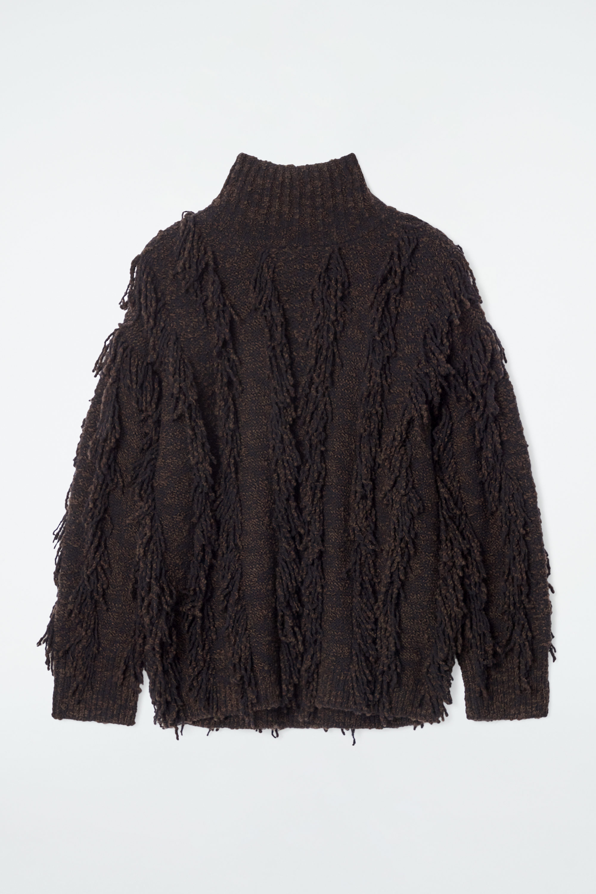 25SS HIGH GAUGE FRINGE PULLOVER KNIT FRINGED WOOL JUMPER