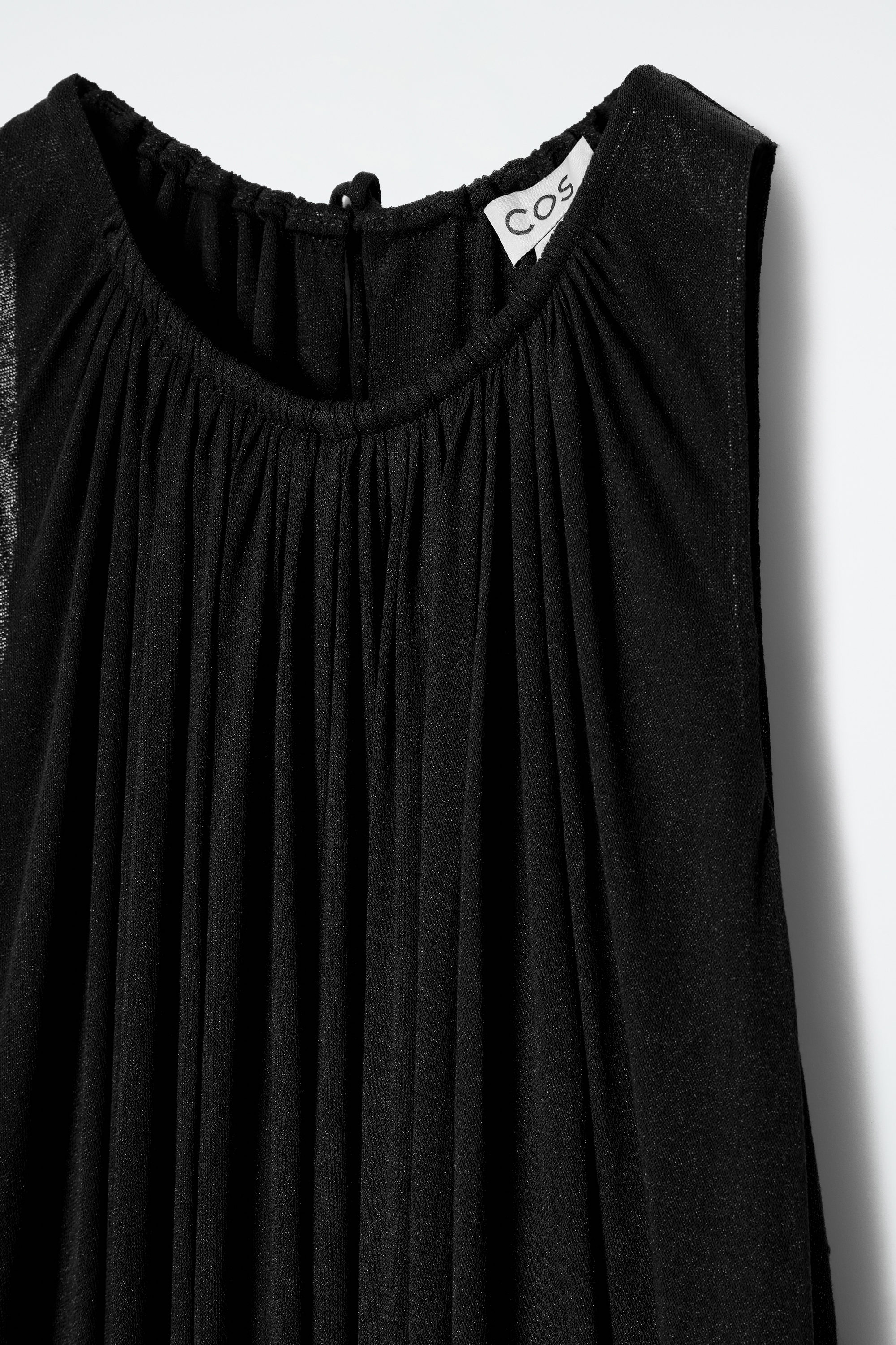 GATHERED HALTERNECK MAXI DRESS - BLACK | COS US