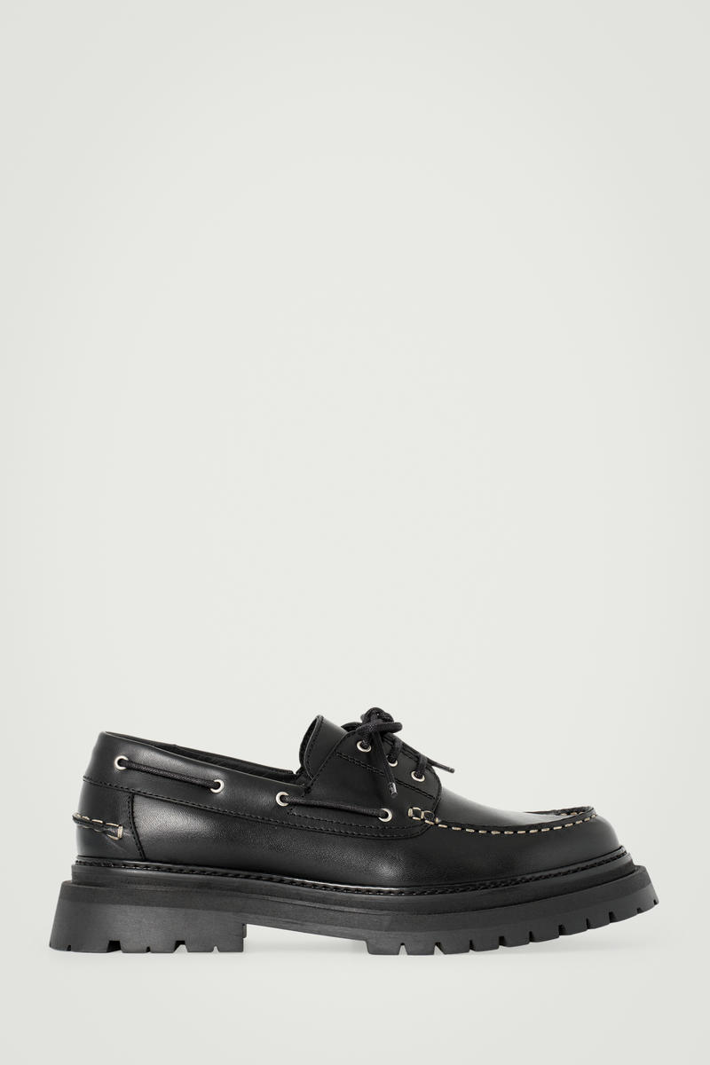 Chunky Leather Boat Shoes