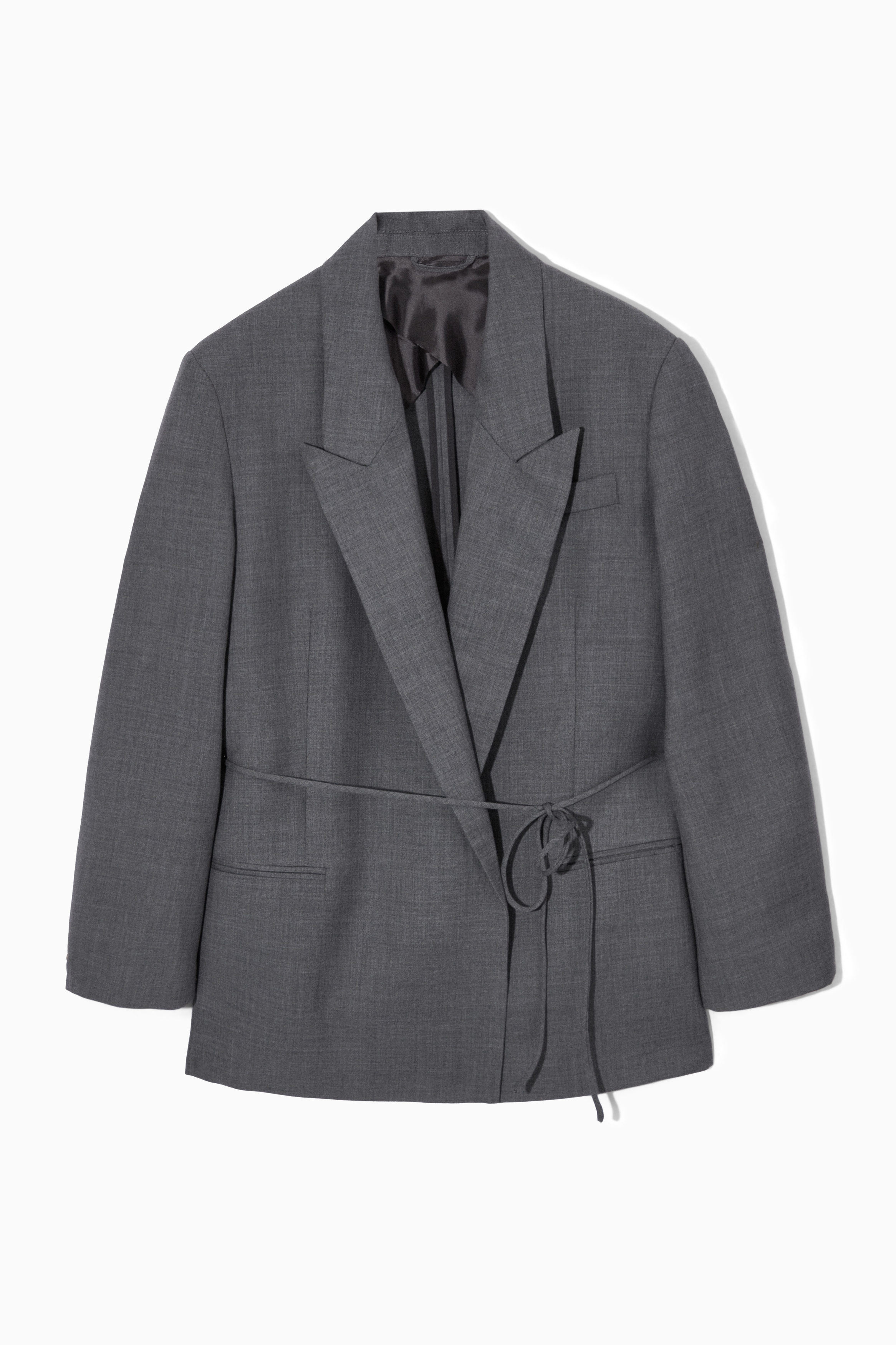 BELTED DOUBLE-BREASTED WOOL BLAZER