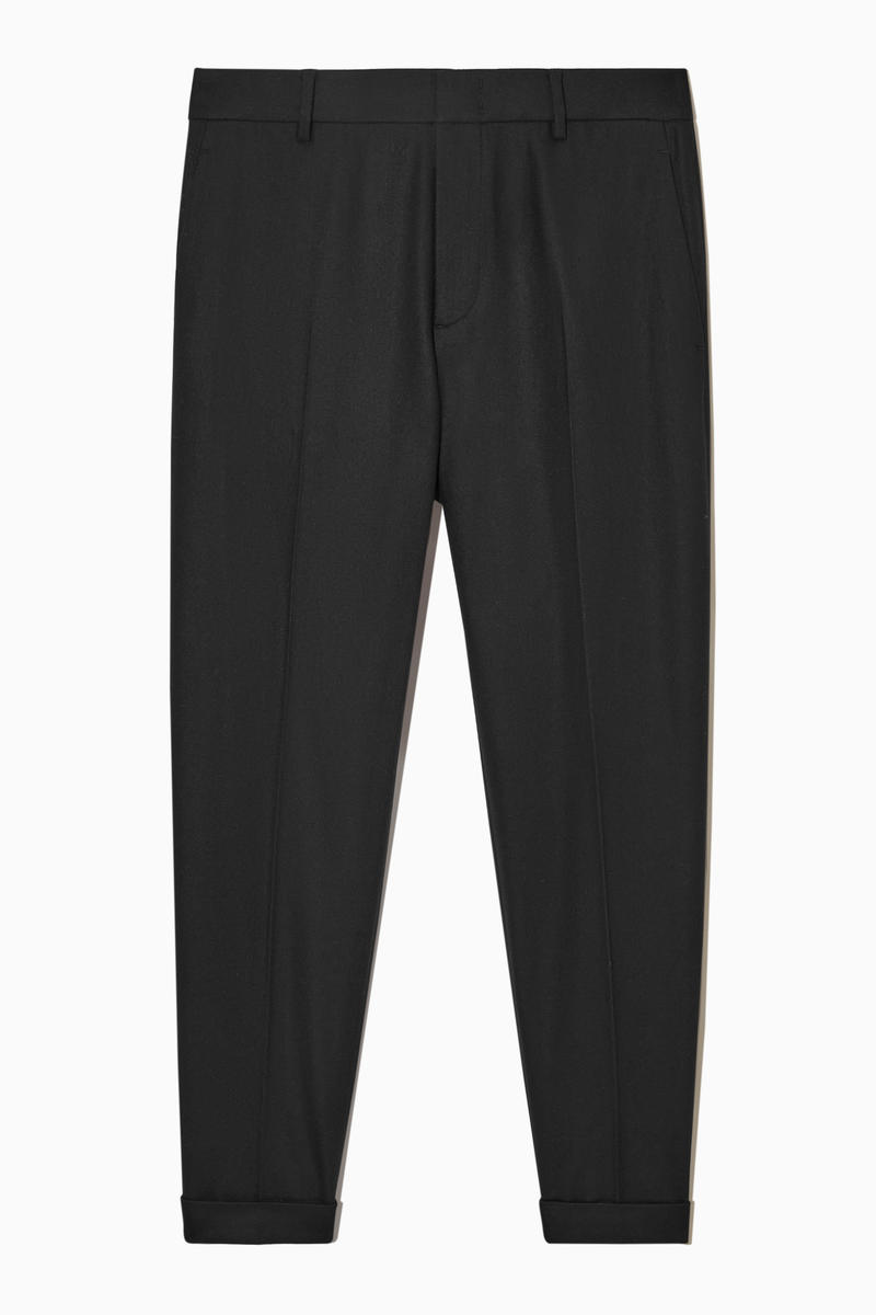 Turn-Up Tapered Wool Trousers