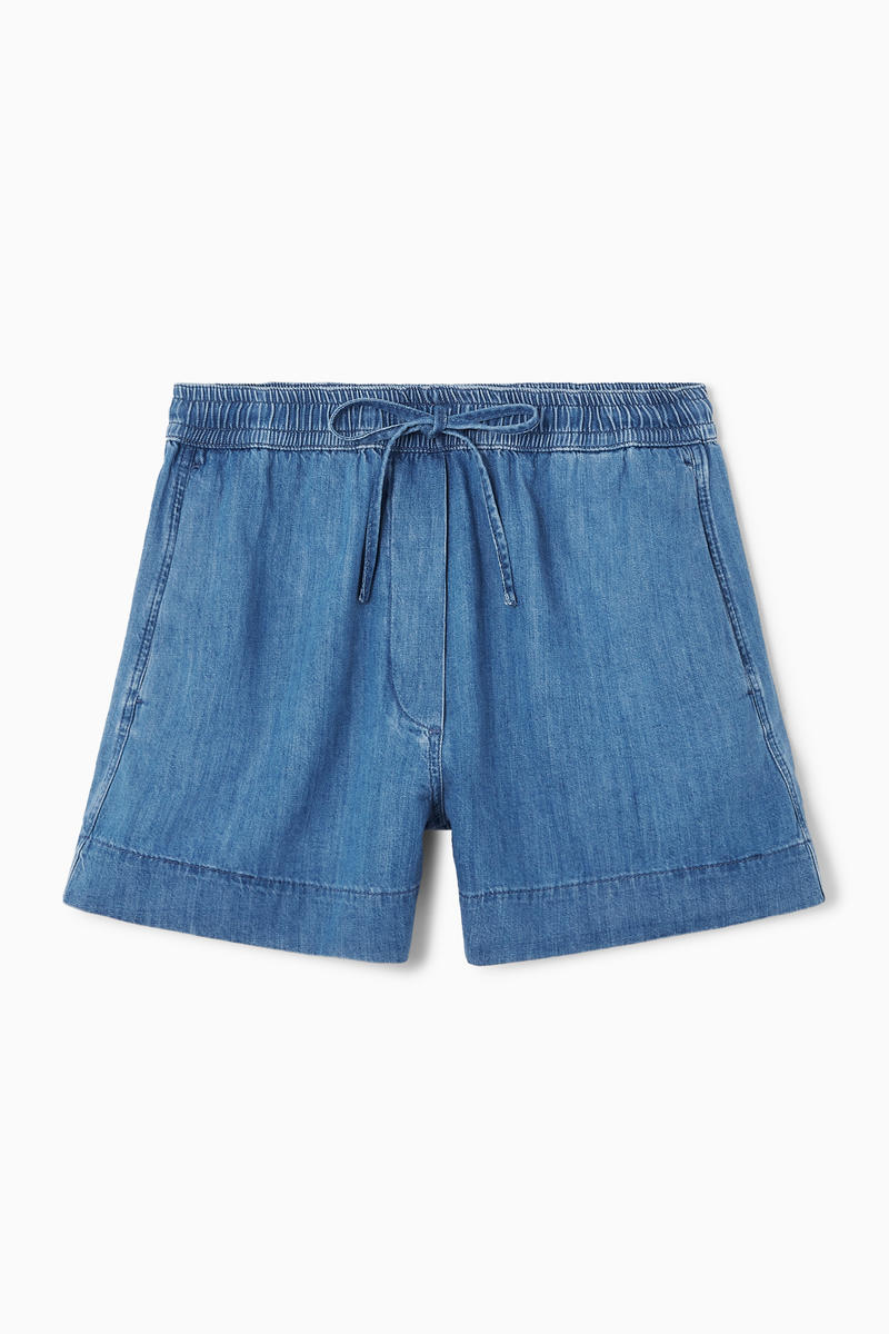 Drawstring Denim Shorts