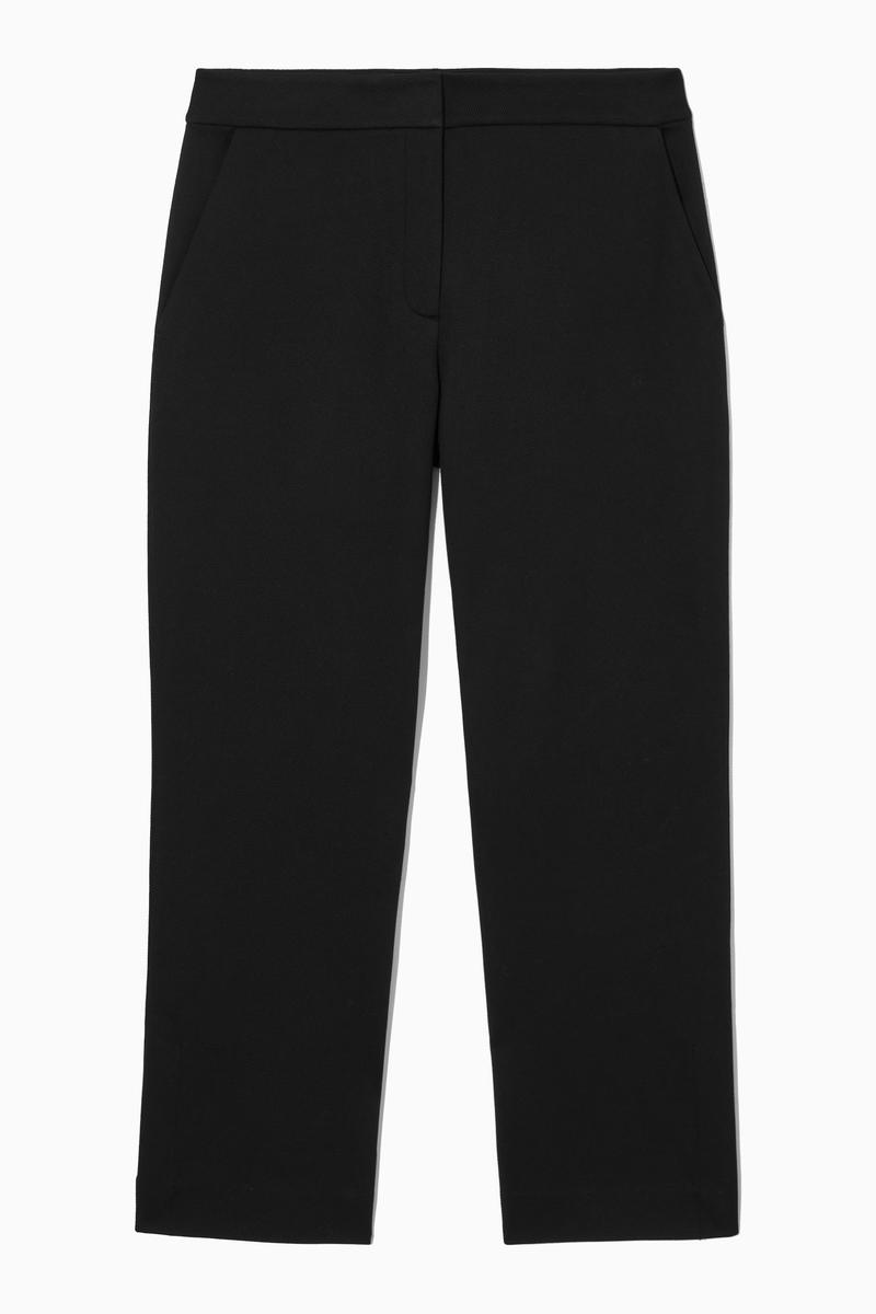 High-Waisted Pintucked Trousers