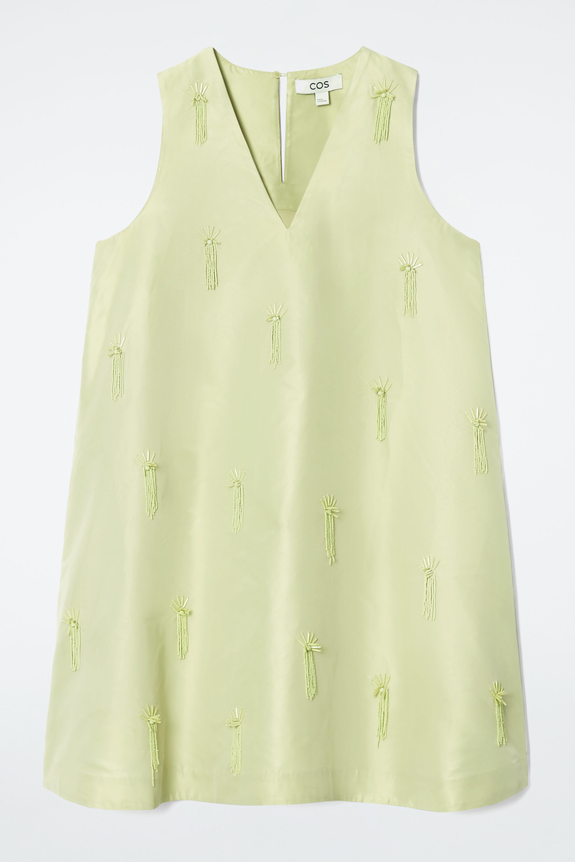 EMBELLISHED MINI SHIFT DRESS - PALE GREEN | COS