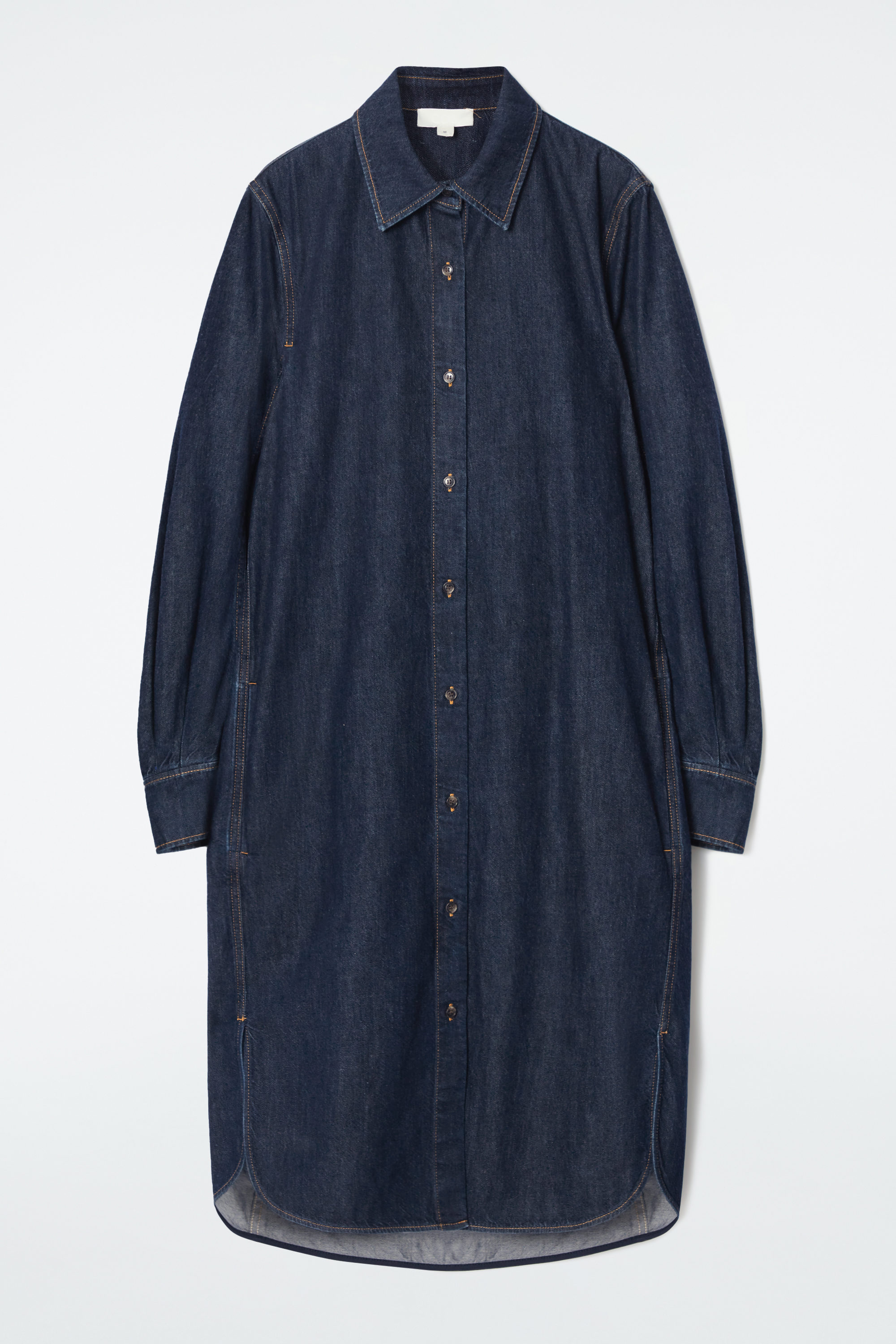 DENIM MIDI SHIRT DRESS - DARK INDIGO