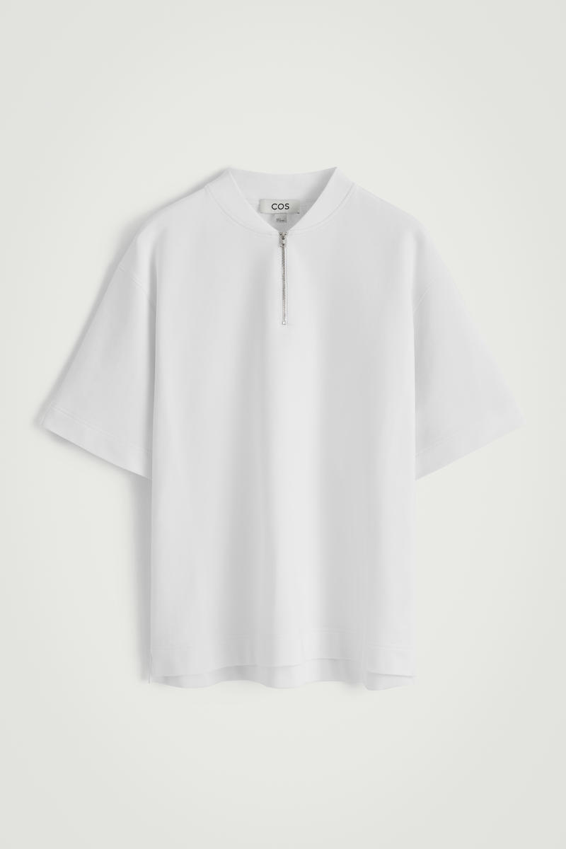 Half-Zip Cotton T-Shirt