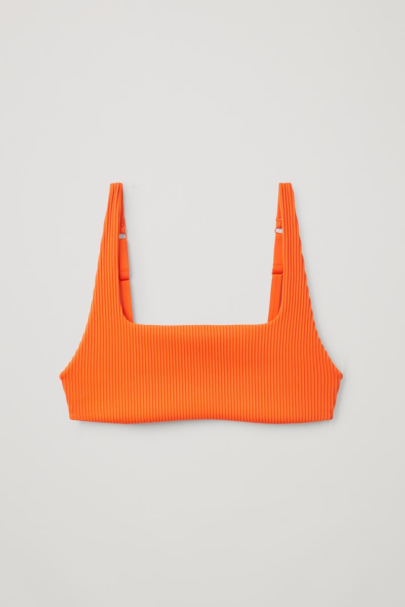 Cos Square Neck Bikini Top In Orange