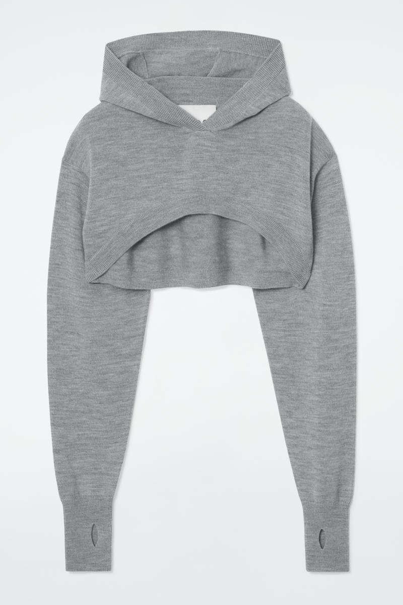 Cropped Wool Hoodie