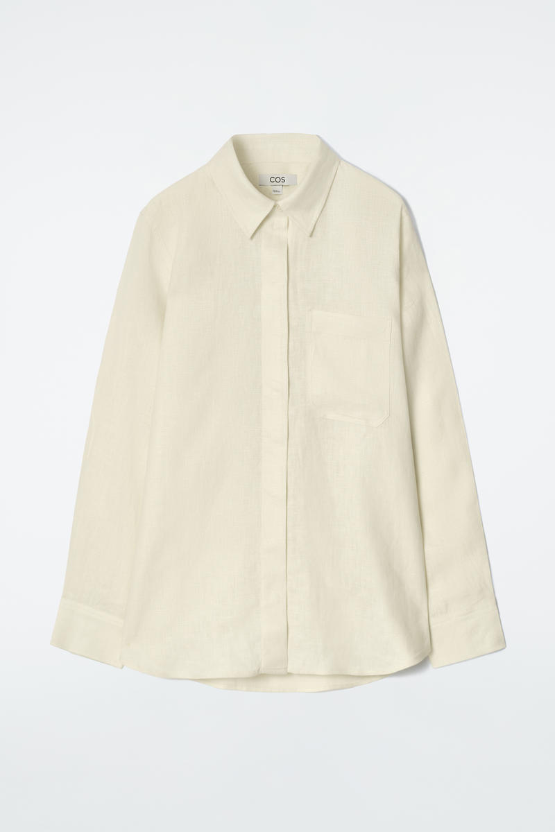 Oversized Linen Shirt in Yellow