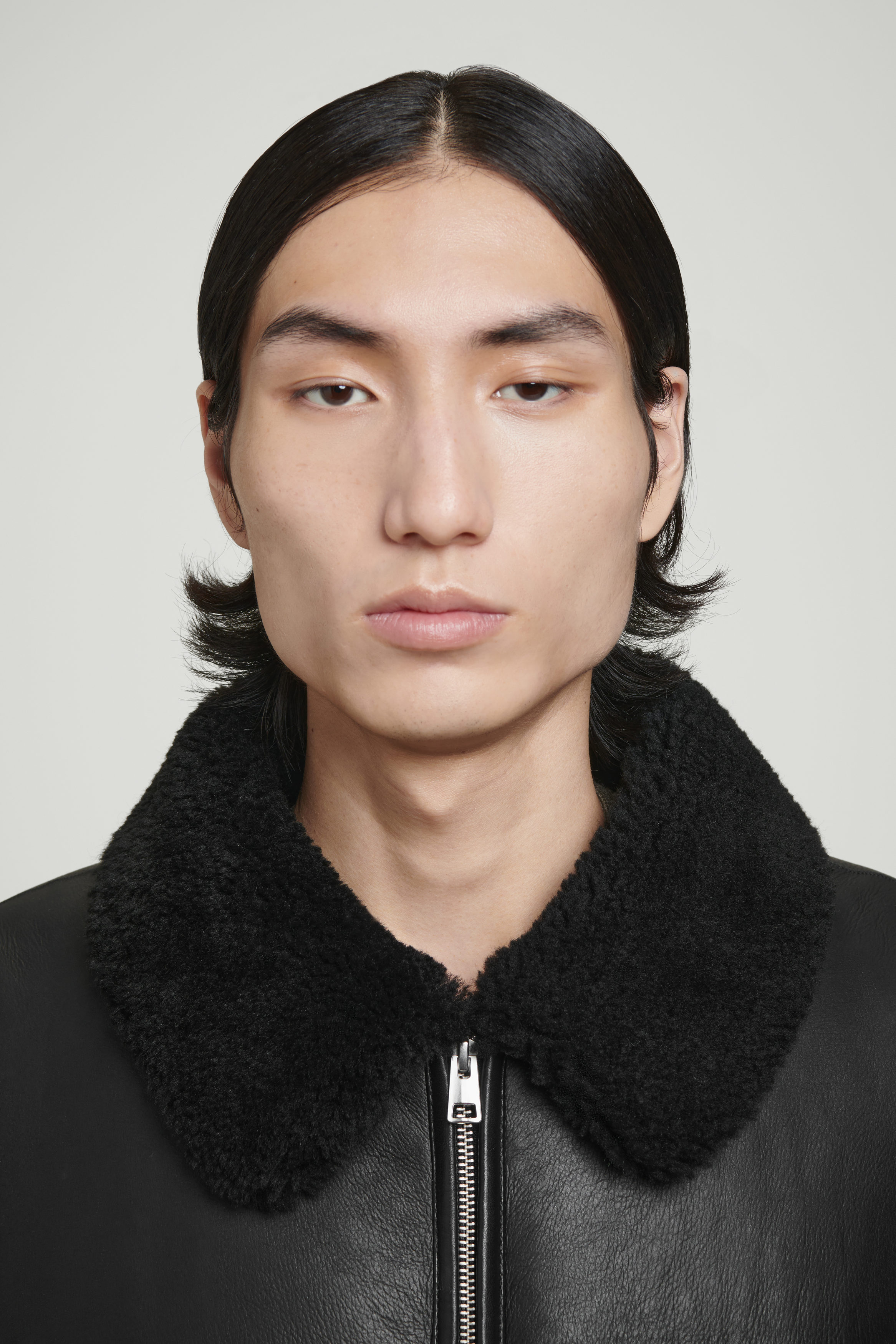 SHEARLING FLIGHT JACKET - BLACK