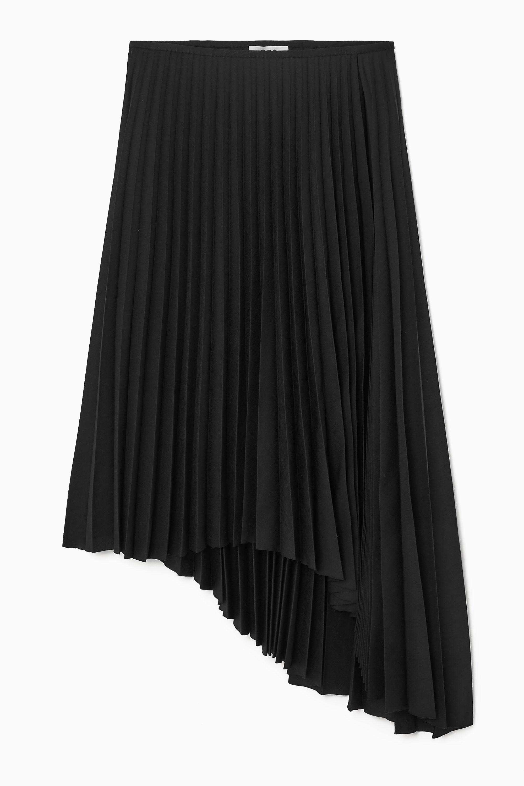 midi length black pleated skirt