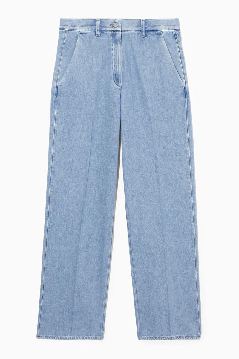 Straight-Leg Denim Trousers in Blue