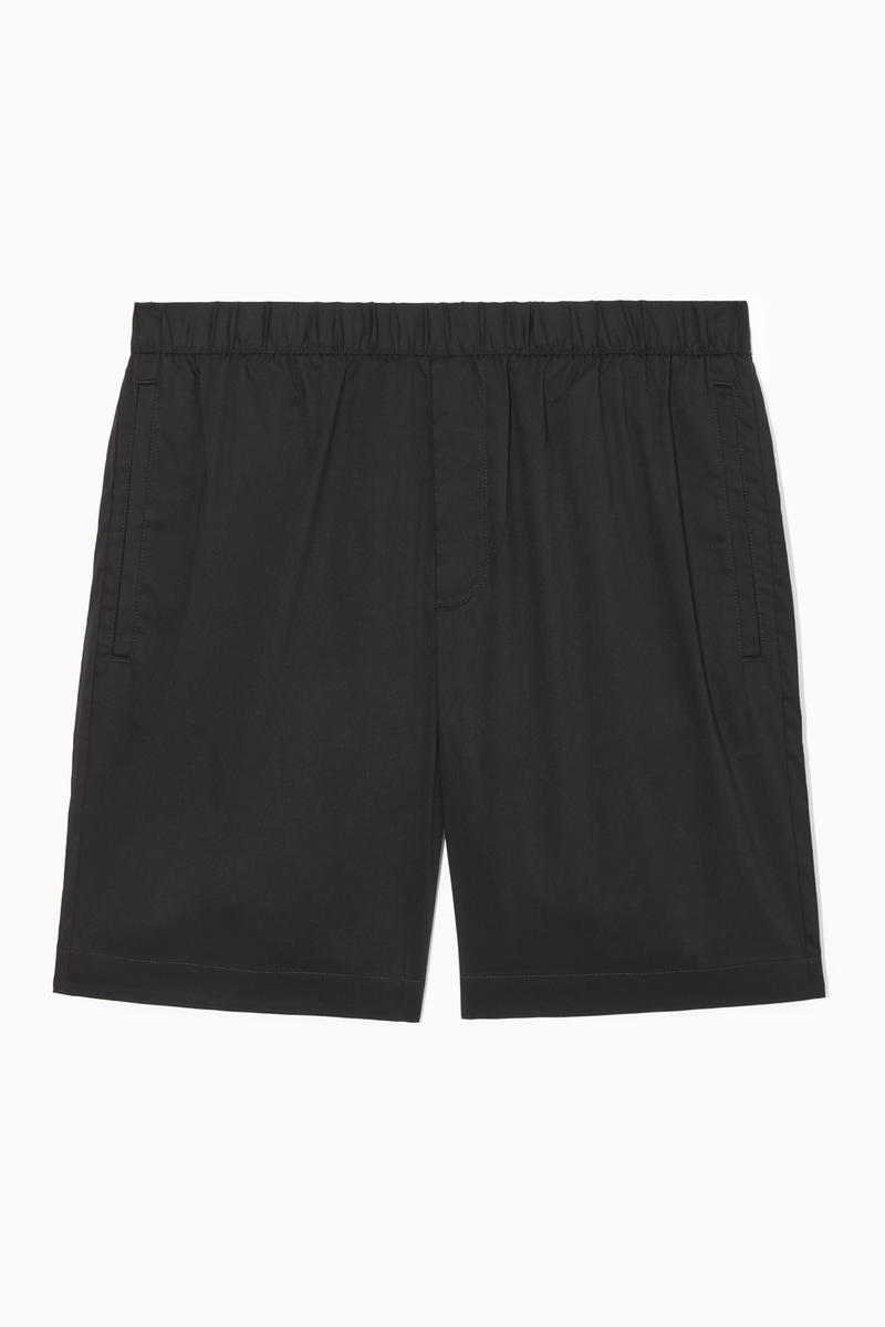 Elasticated Cotton-Blend Shorts