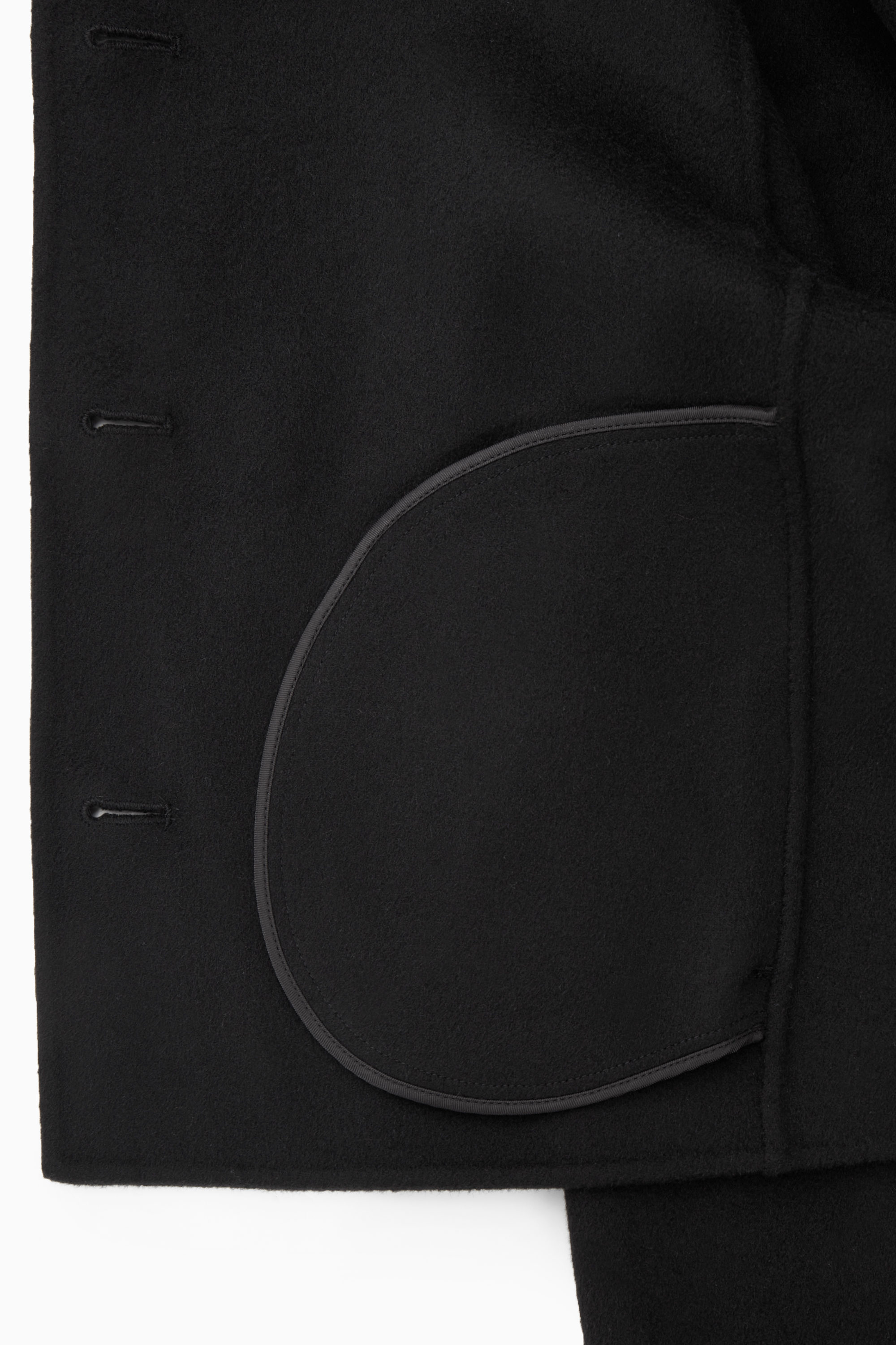 BOXY DOUBLE-FACED WOOL JACKET - BLACK