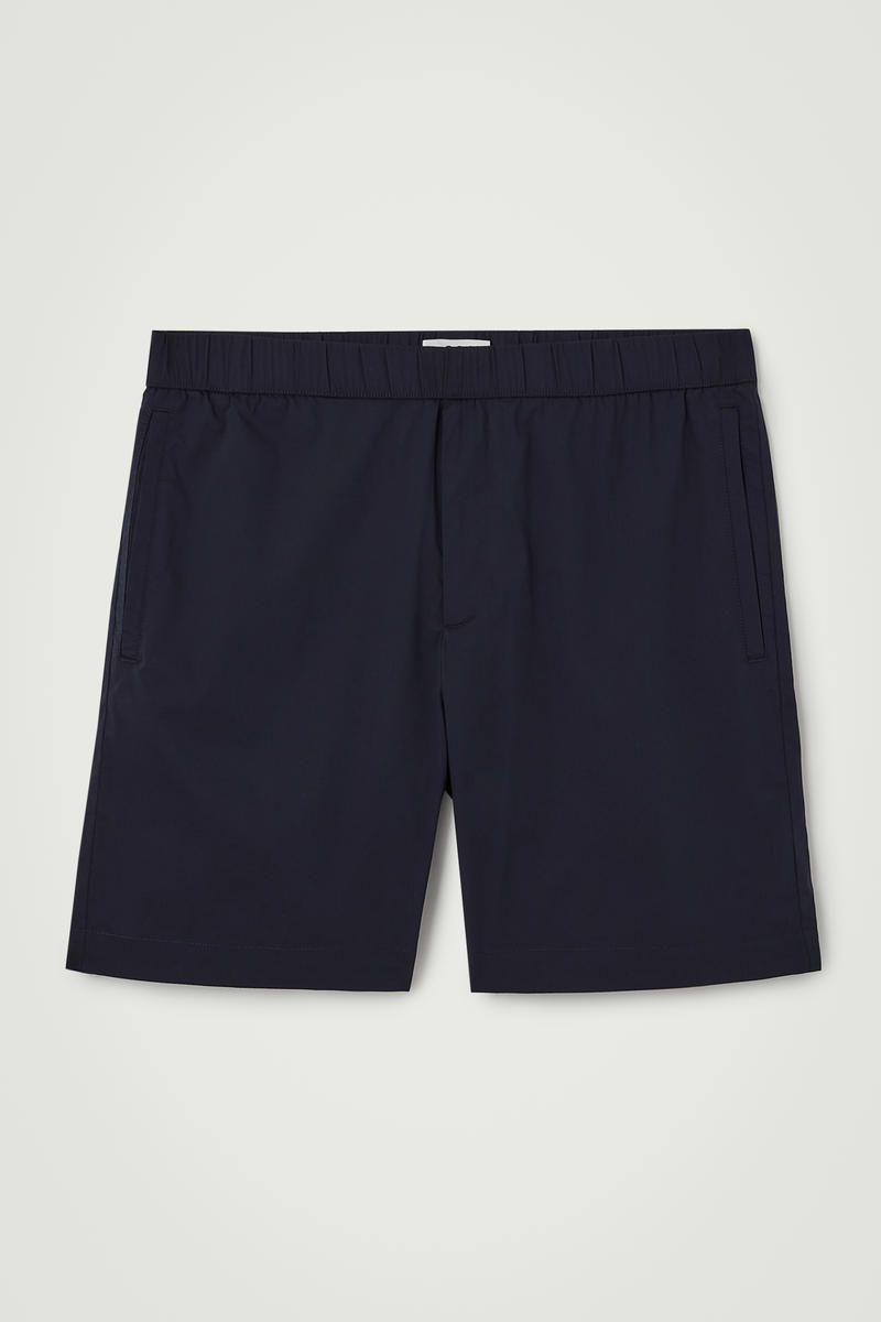 Elasticated Cotton-Blend Shorts