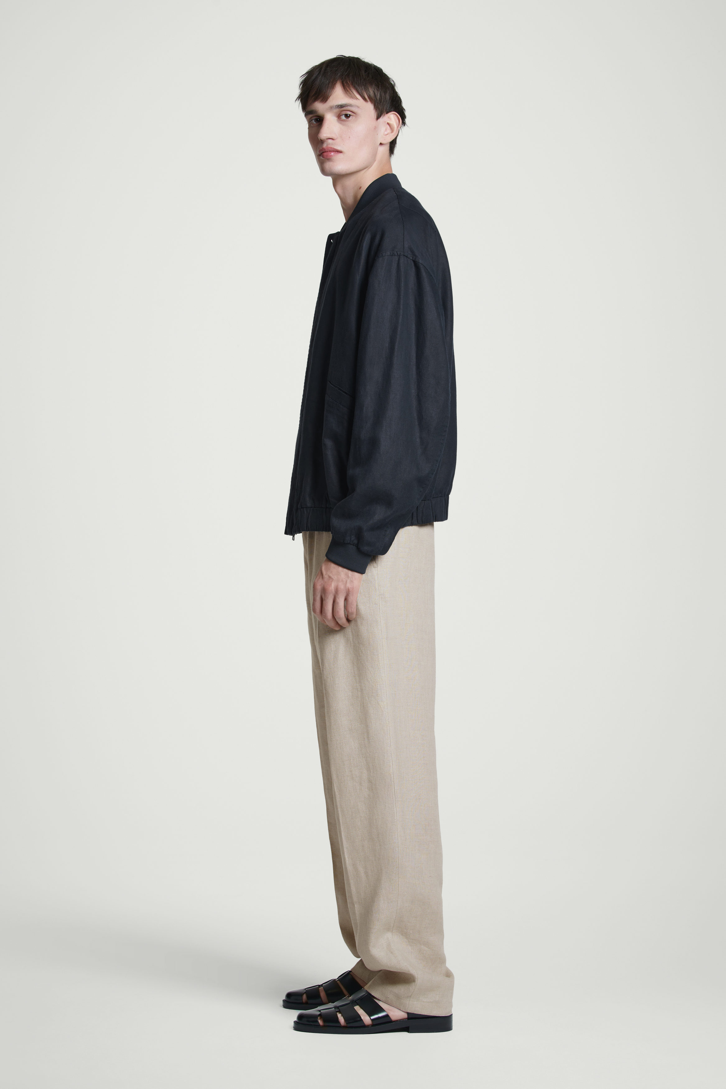 【COSYHARU】Linen bomber summer jacket Linen Bomber Summer Jacket - COSYHARU | 60% - Asian Fashion