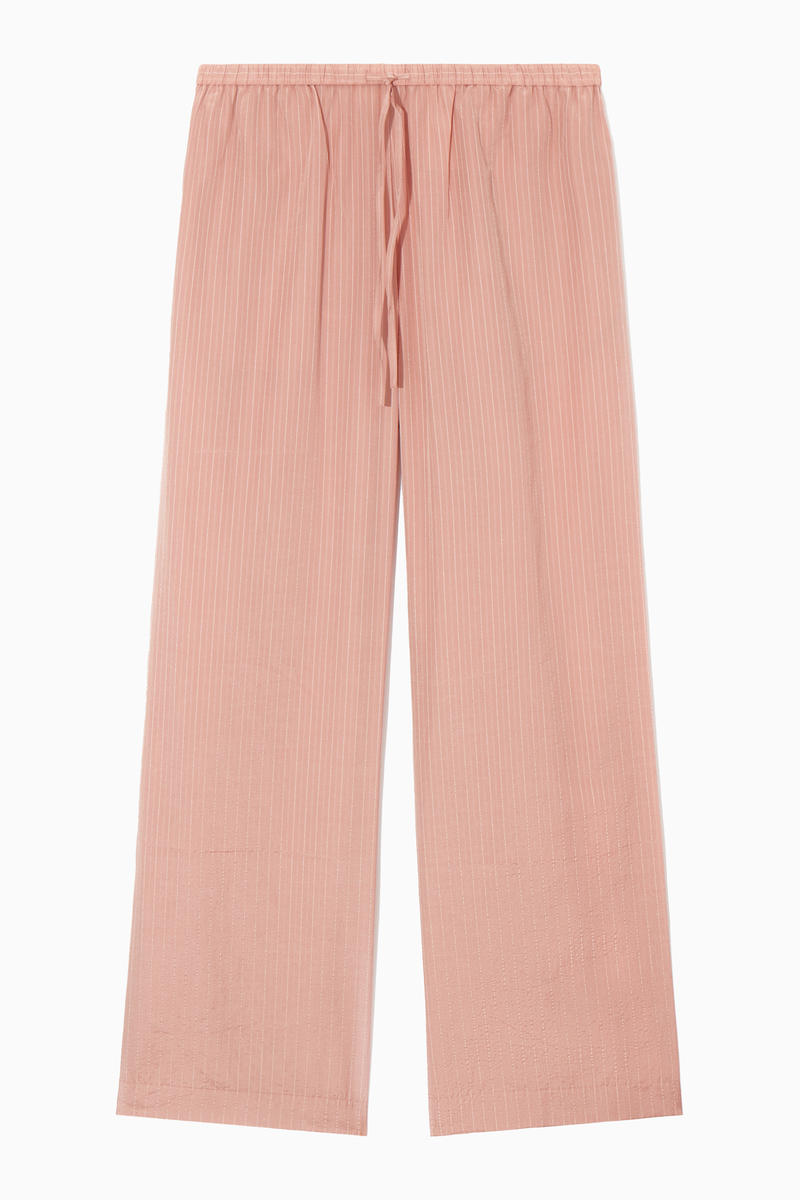 Striped Silk-Blend Pyjama Trousers in Pink