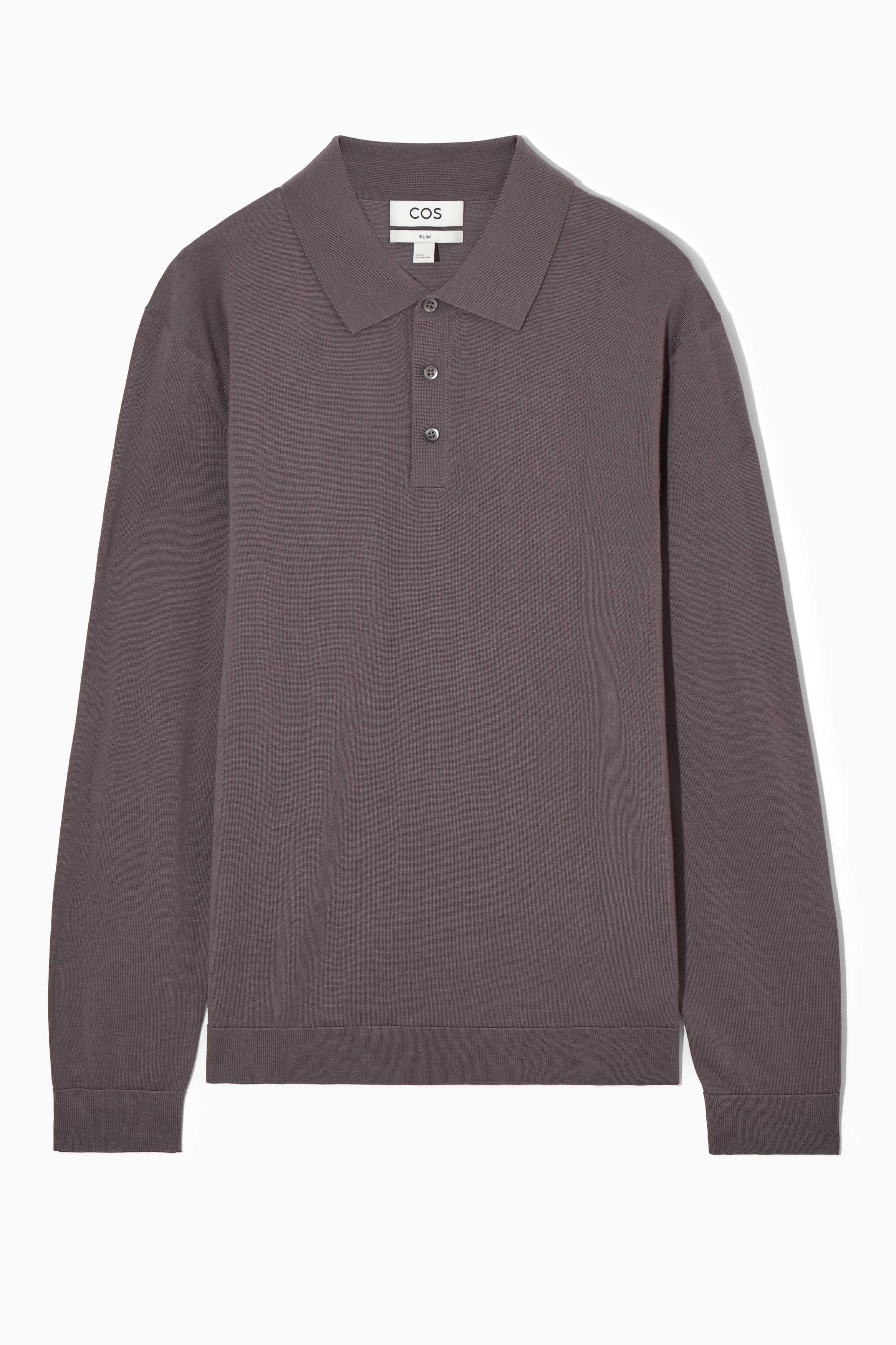 SLIM MERINO WOOL POLO SHIRT - DARK MAUVE | COS US